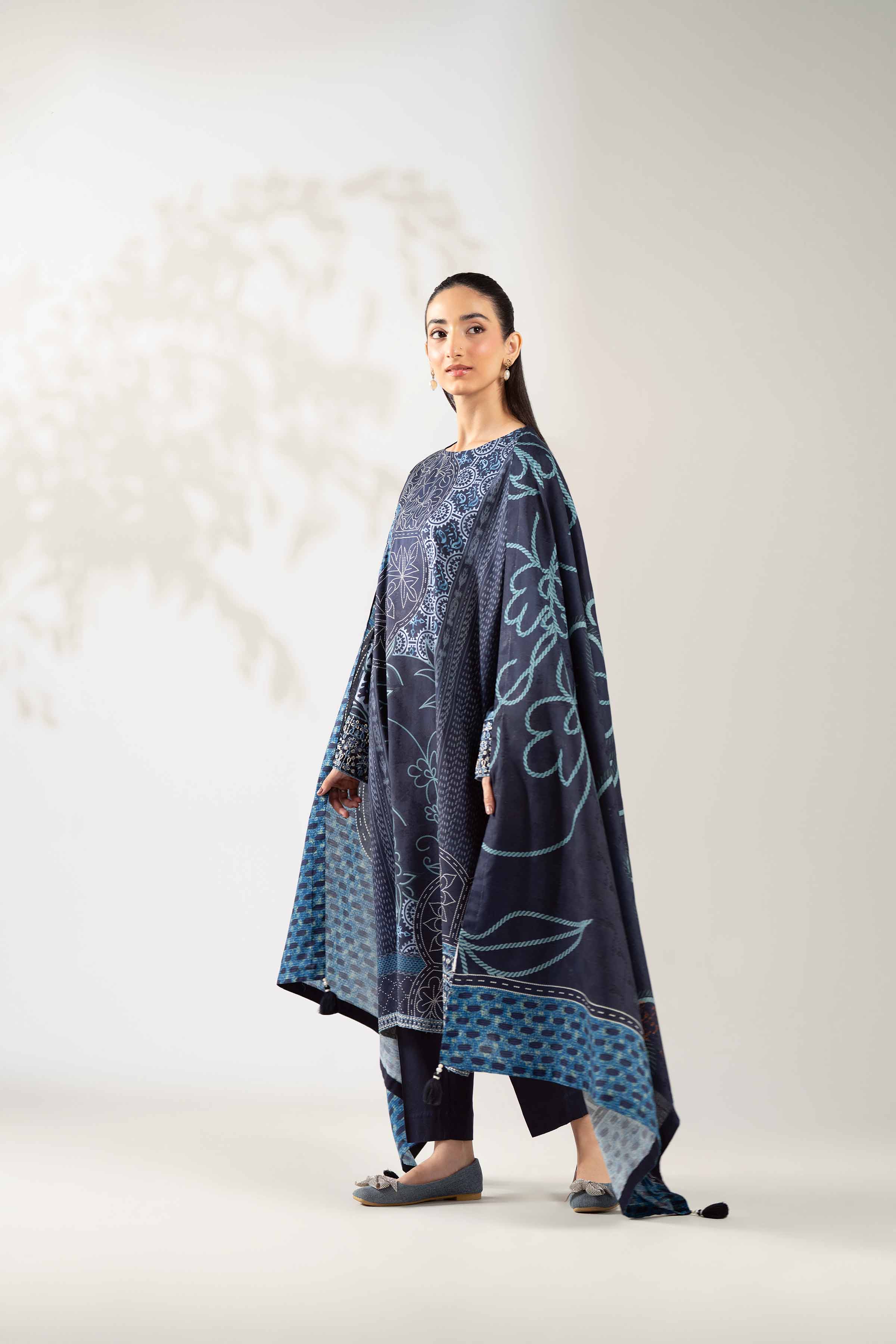 3 Piece - Digital Printed Embroidered Suit - 42502889