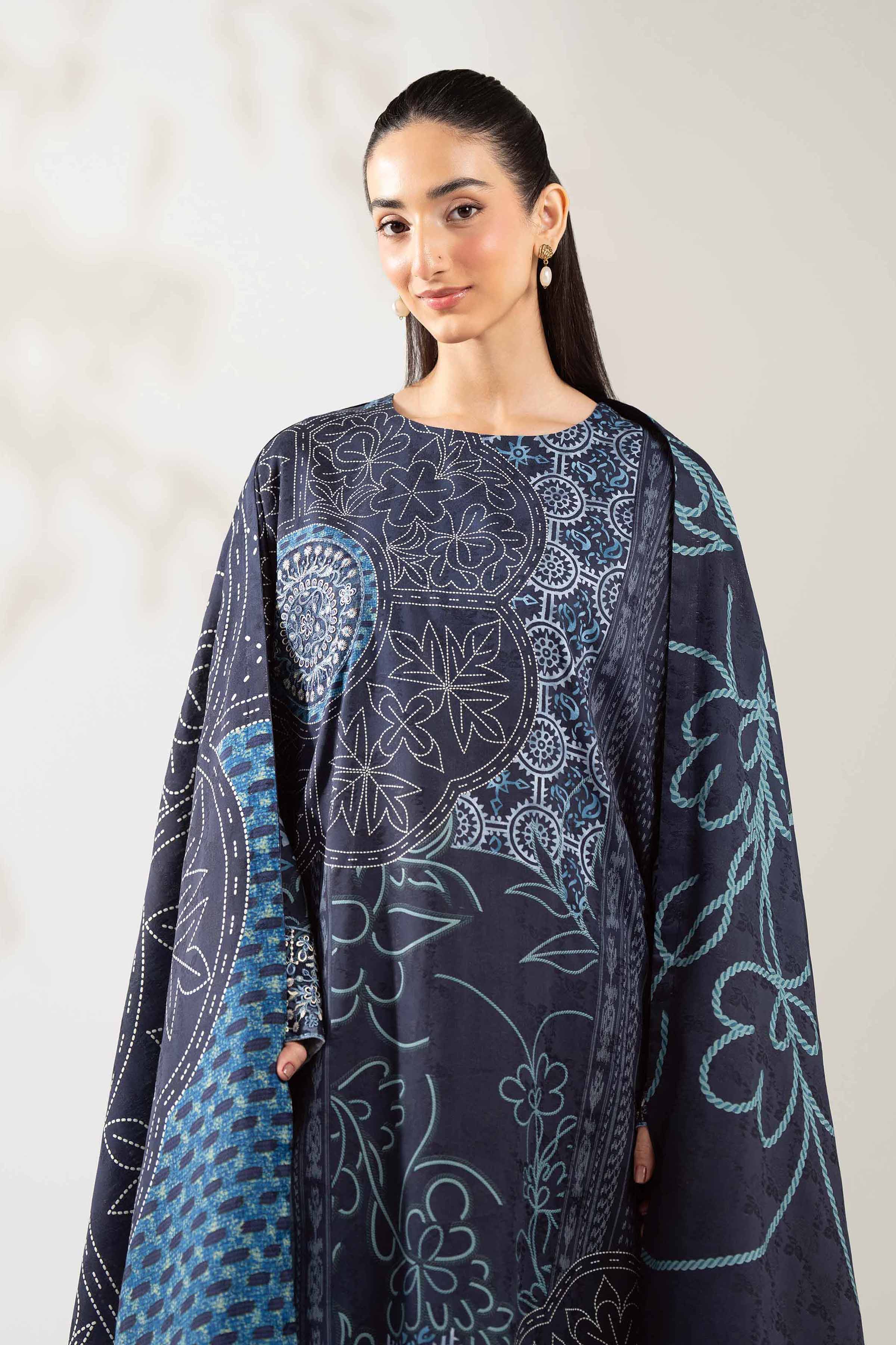 3 Piece - Digital Printed Embroidered Suit - 42502889