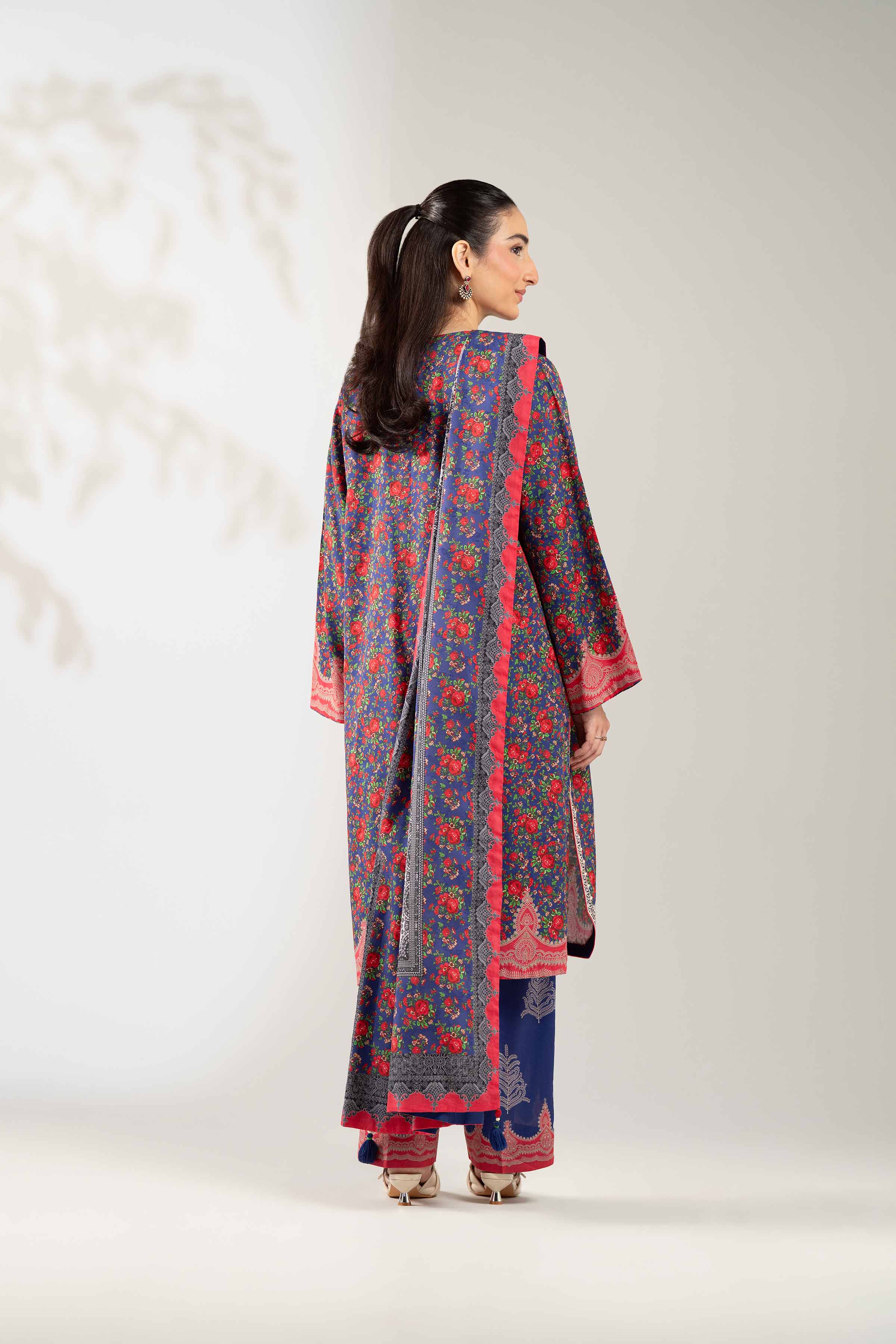 3 Piece - Digital Printed Embroidered Suit - 42502890