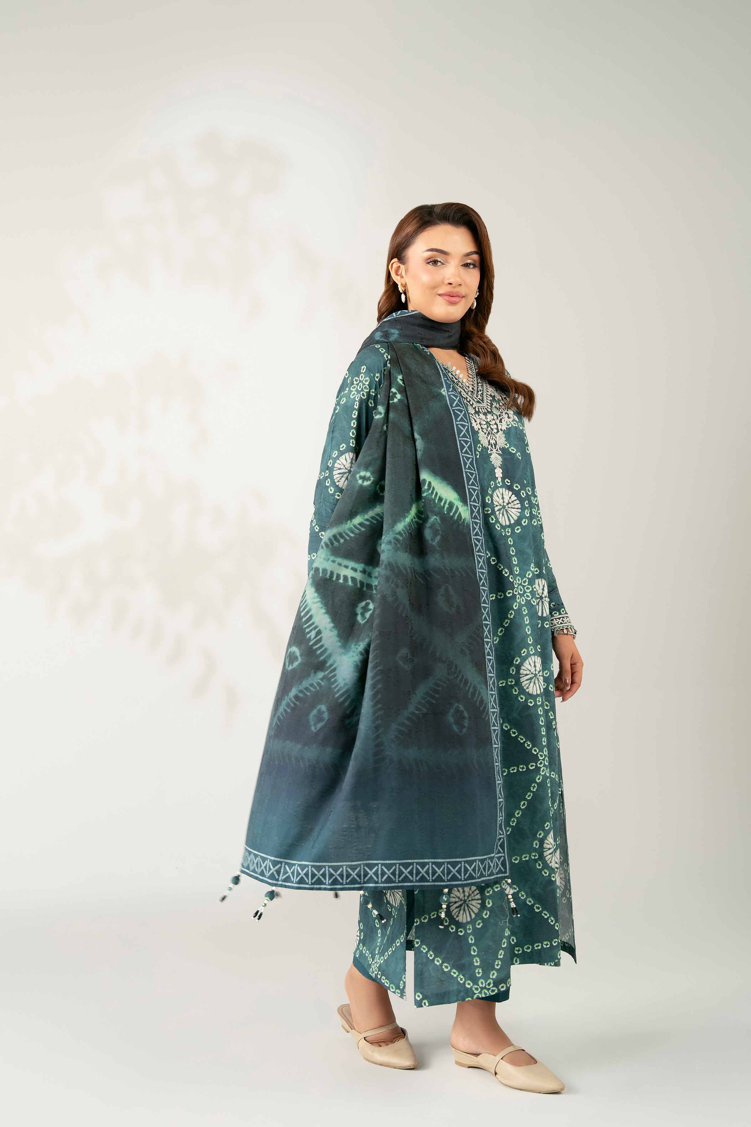 3 Piece - Digital Printed Embroidered Suit - 42502895