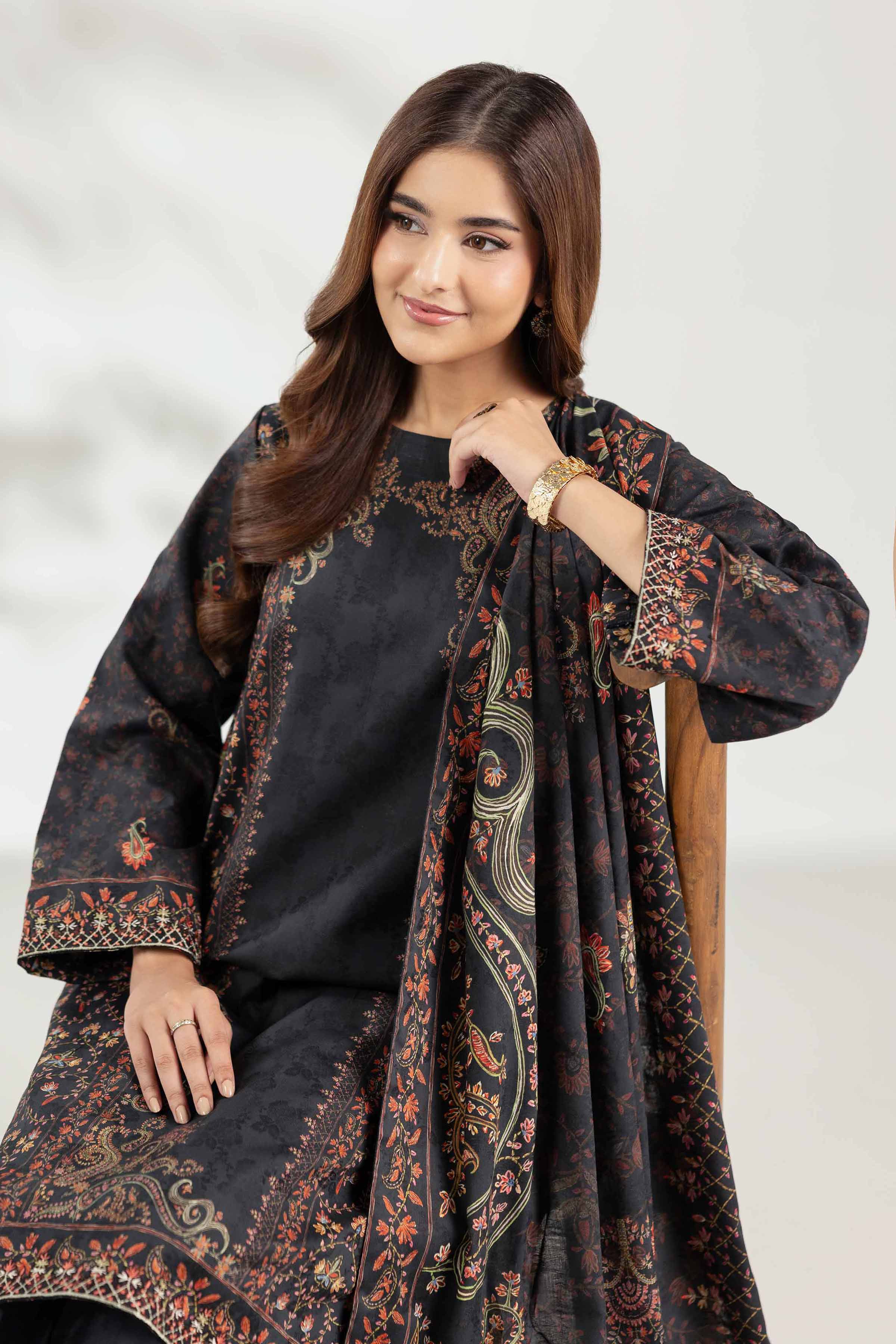 3 Piece - Digital Printed Embroidered Suit - 42502896