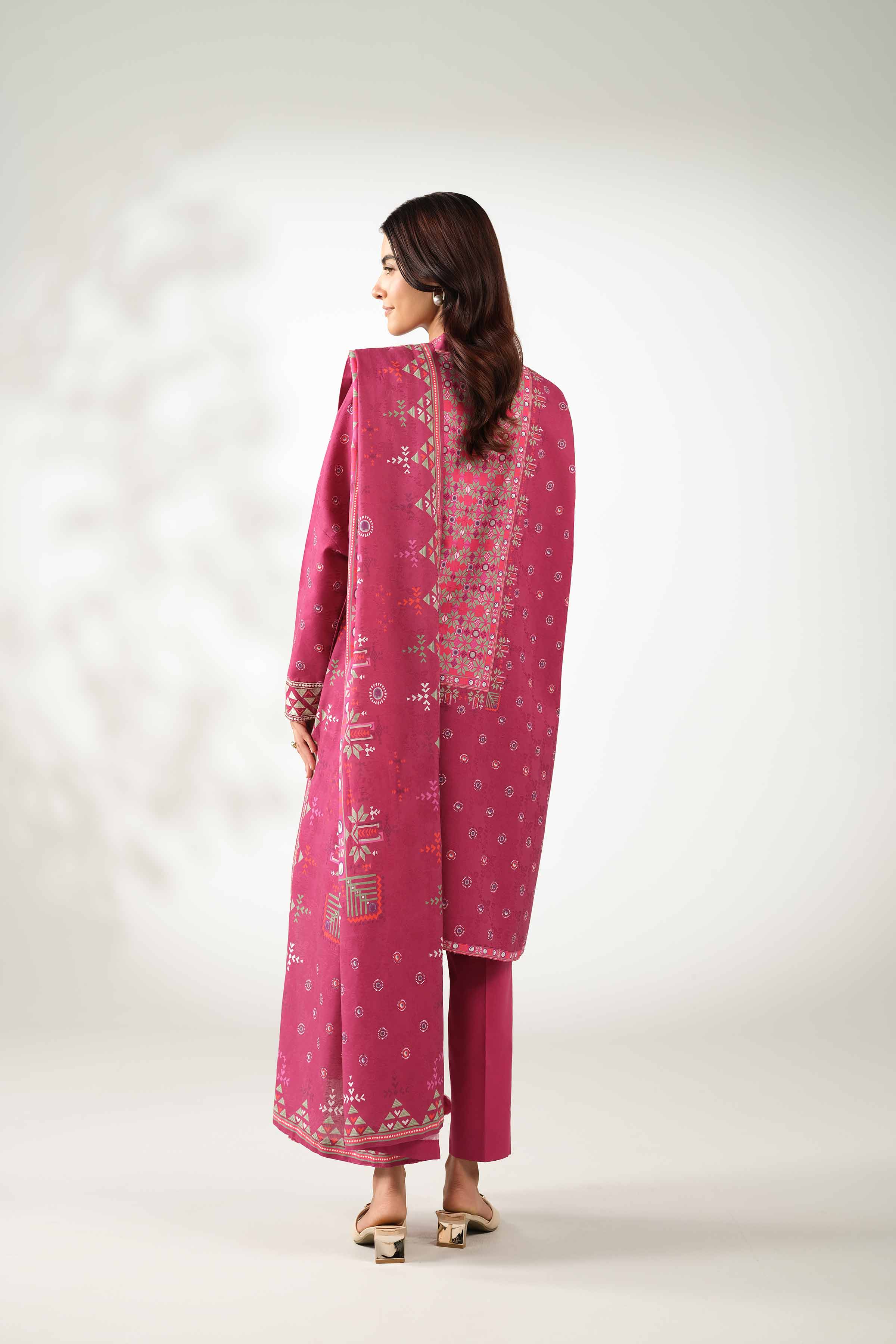 3 Piece - Digital Printed Embroidered Suit - 42502897