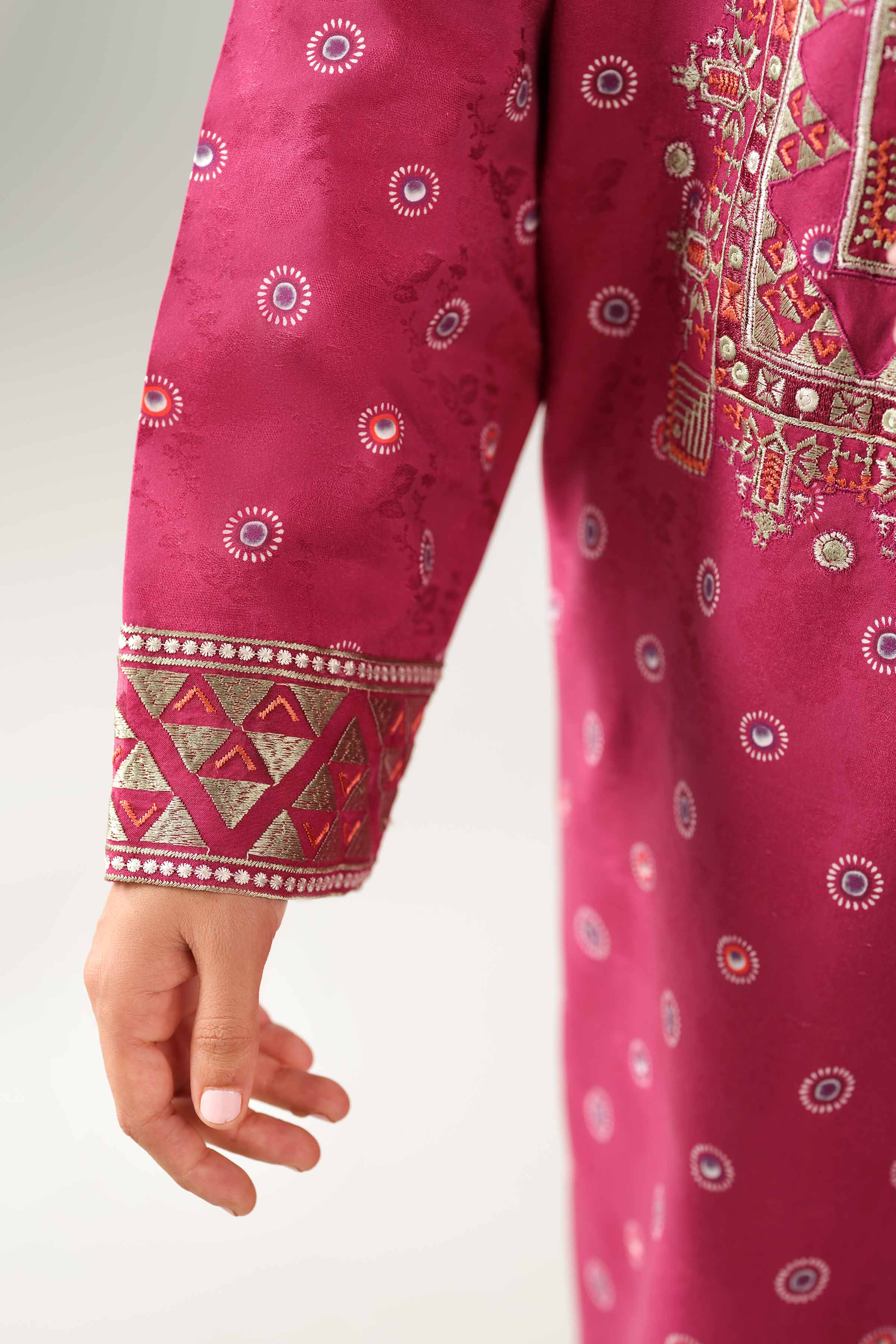 3 Piece - Digital Printed Embroidered Suit - 42502897