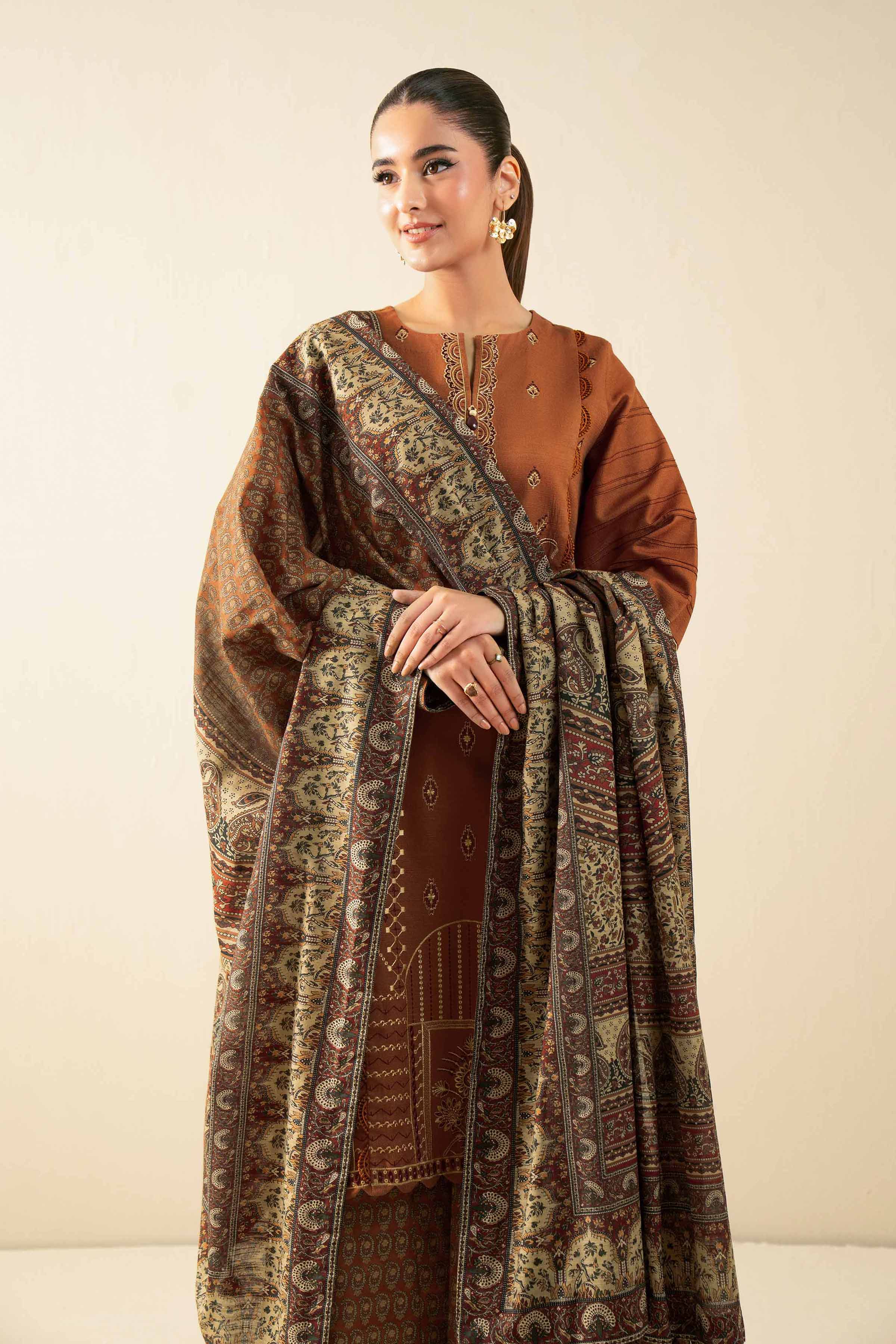 3 Piece - Digital Printed Embroidered Suit - 42502912