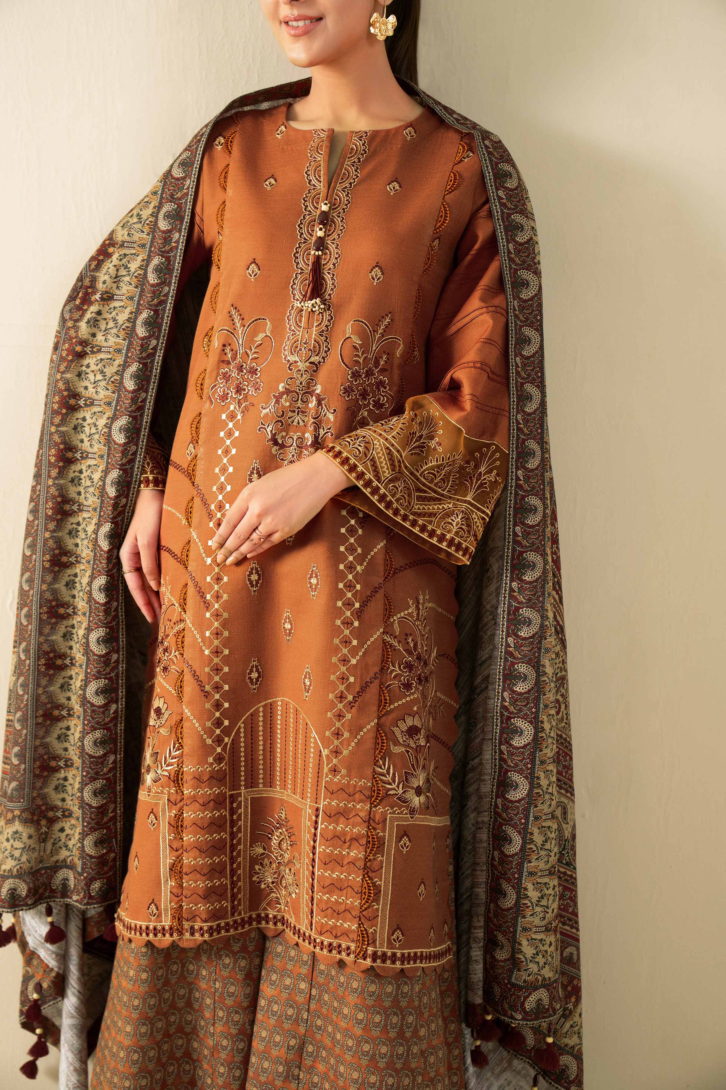 3 Piece - Digital Printed Embroidered Suit - 42502912