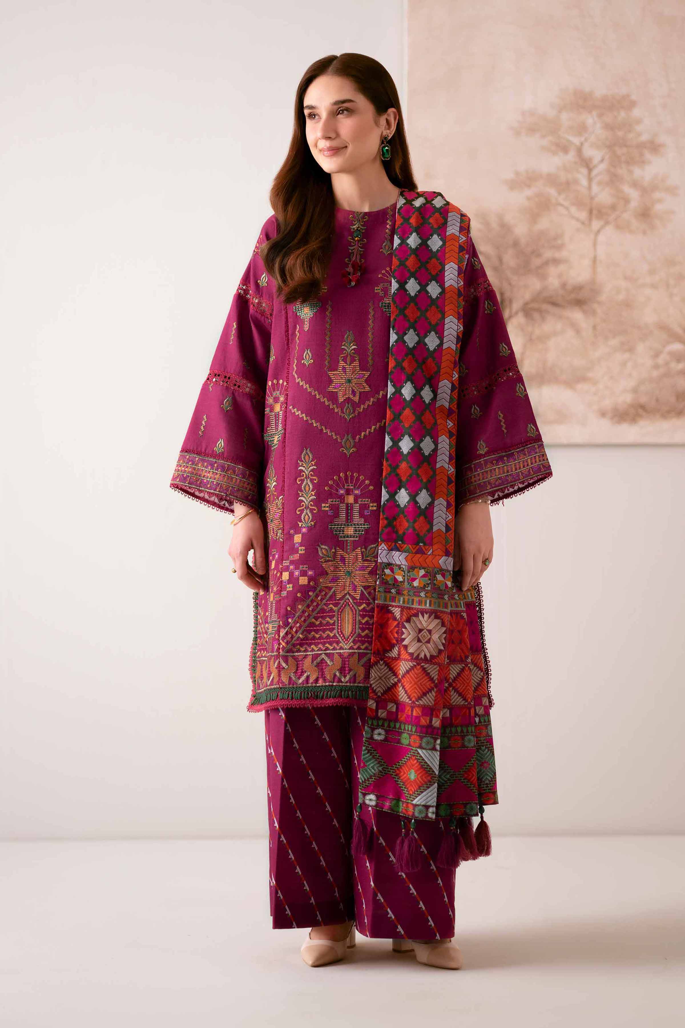 3 Piece - Digital Printed Embroidered Suit - 42502913