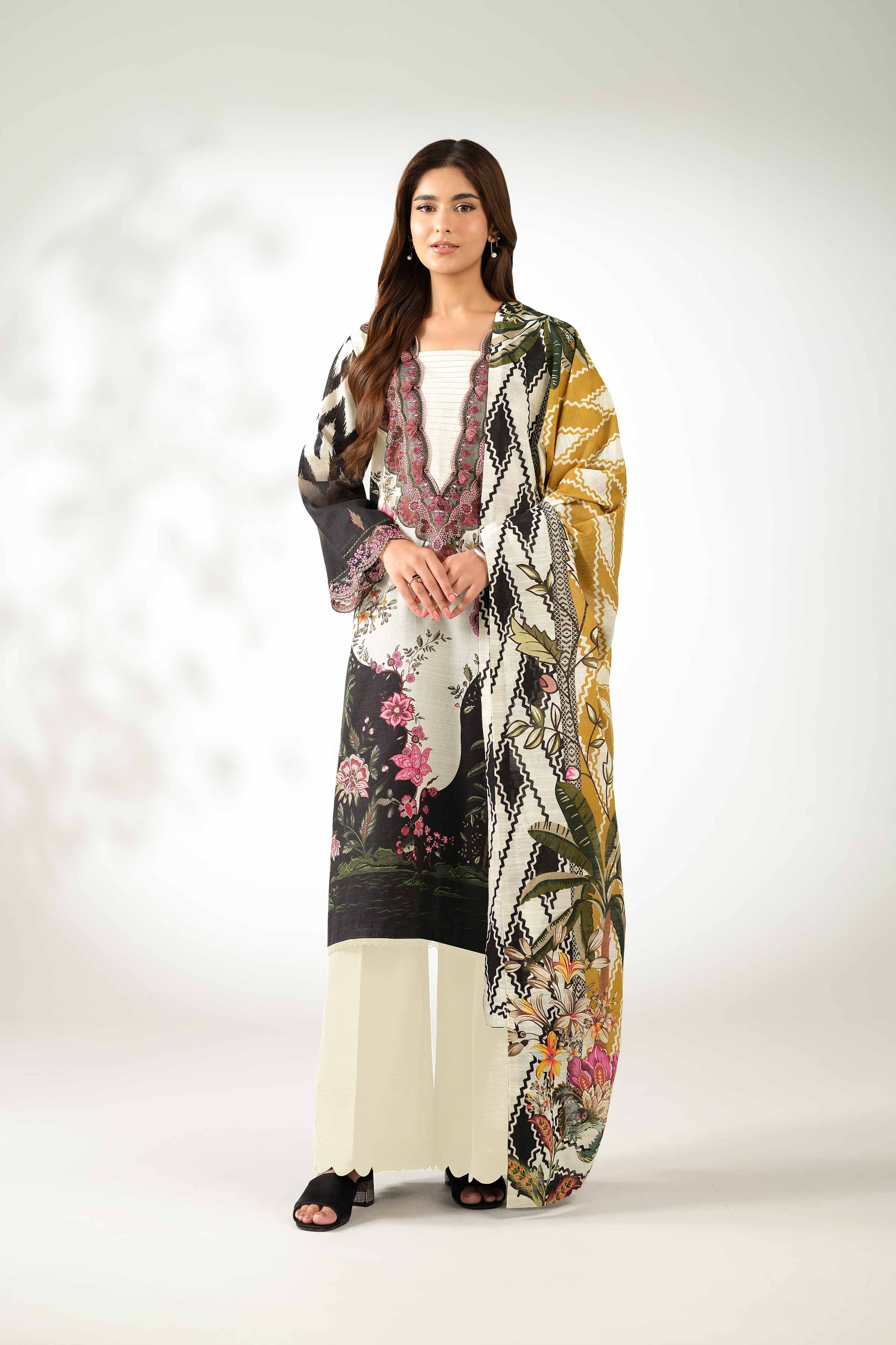 3 Piece - Digital Printed Embroidered Suit - 42502914