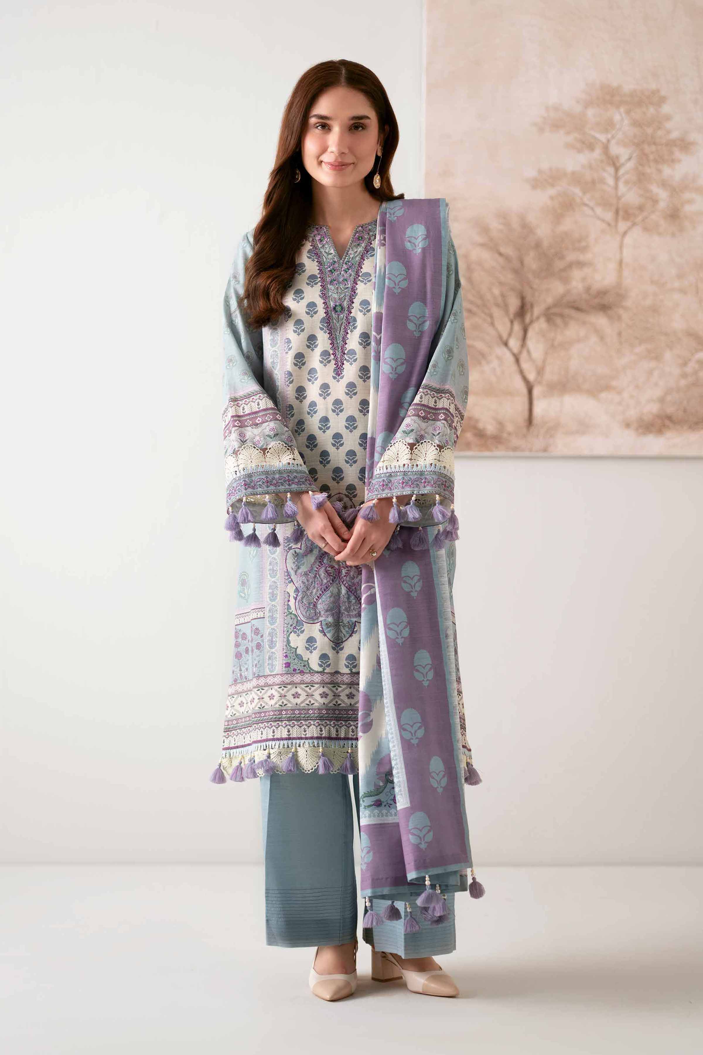 3 Piece - Digital Printed Embroidered Suit - 42502917