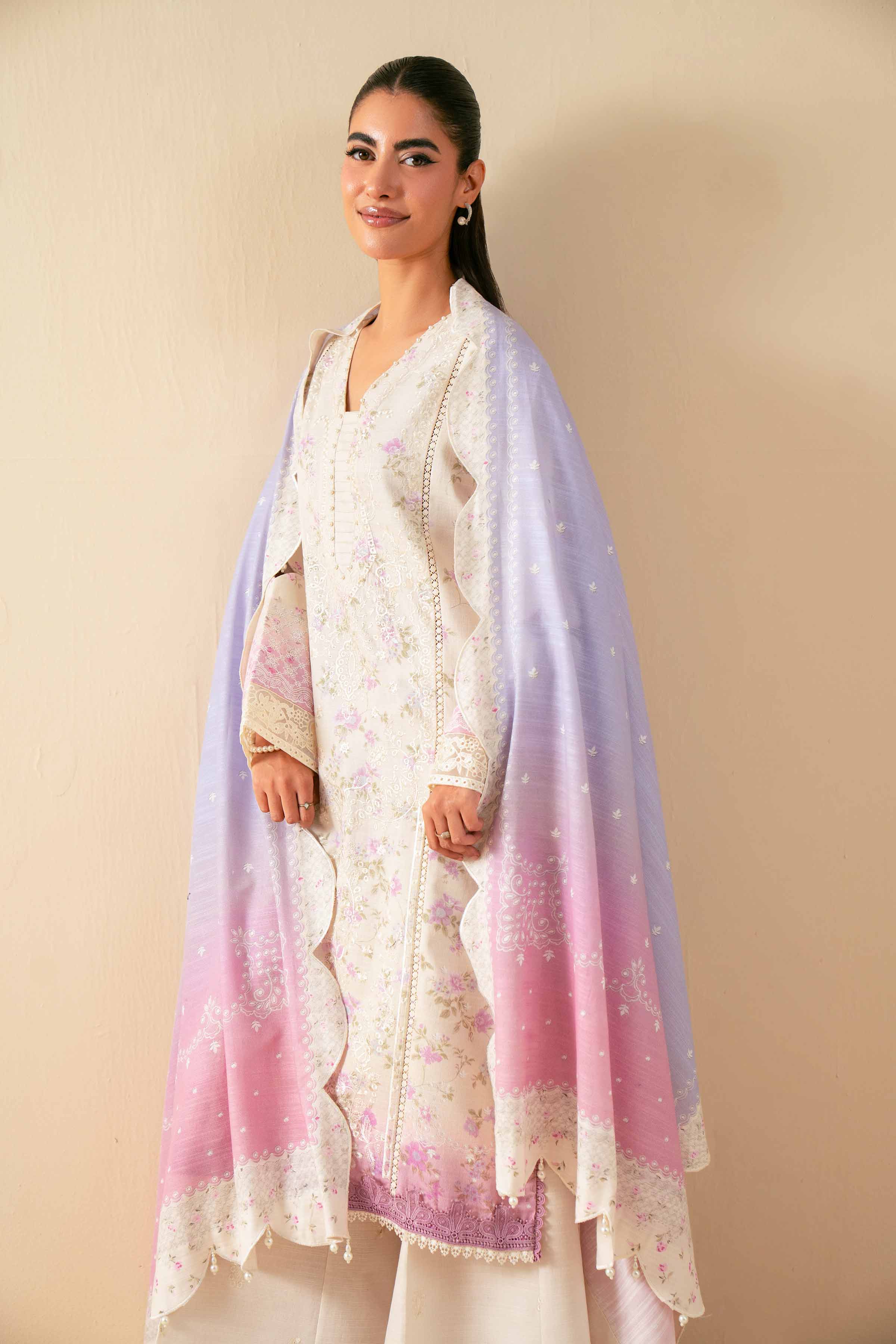 3 Piece - Digital Printed Embroidered Suit - 42502919