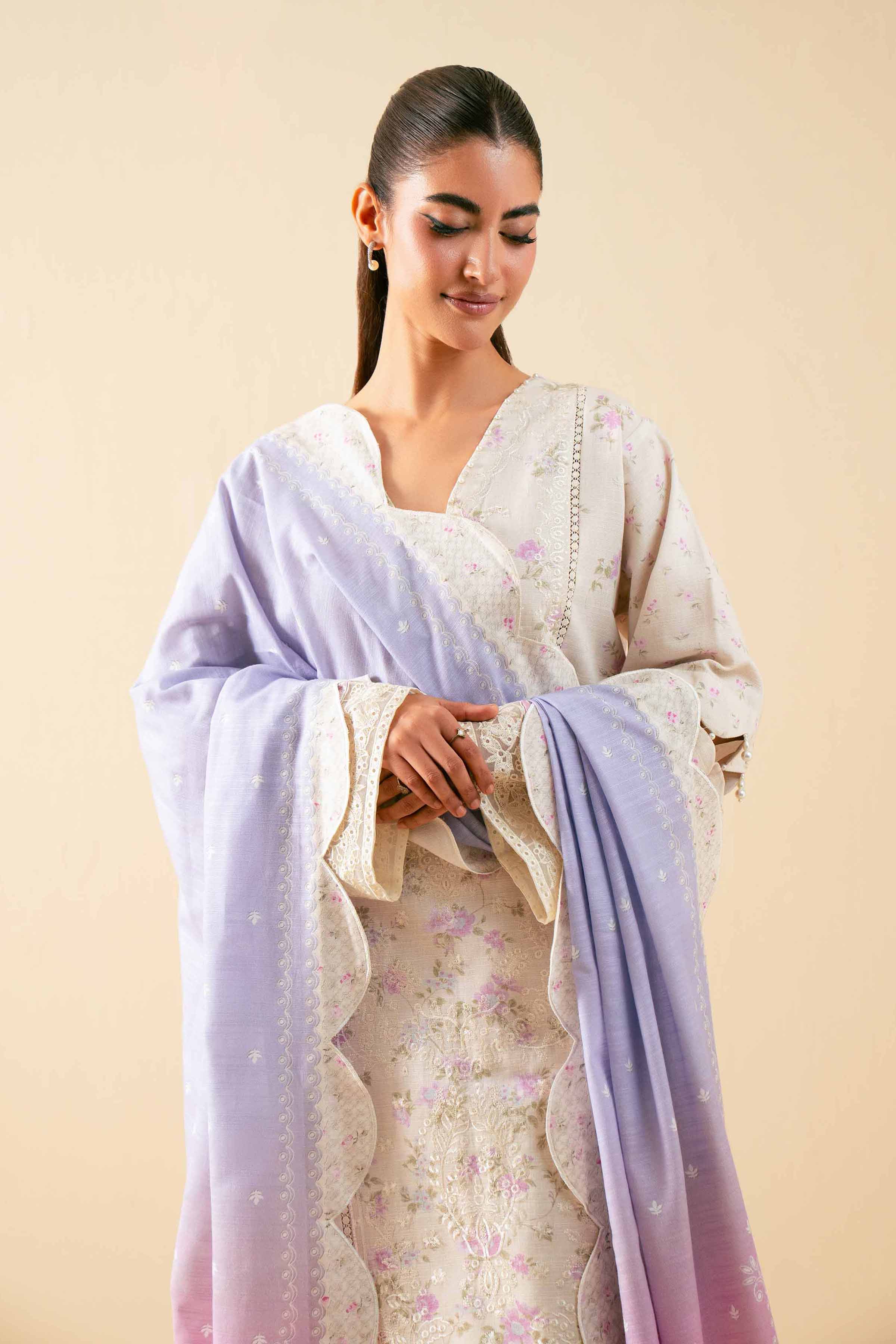 3 Piece - Digital Printed Embroidered Suit - 42502919