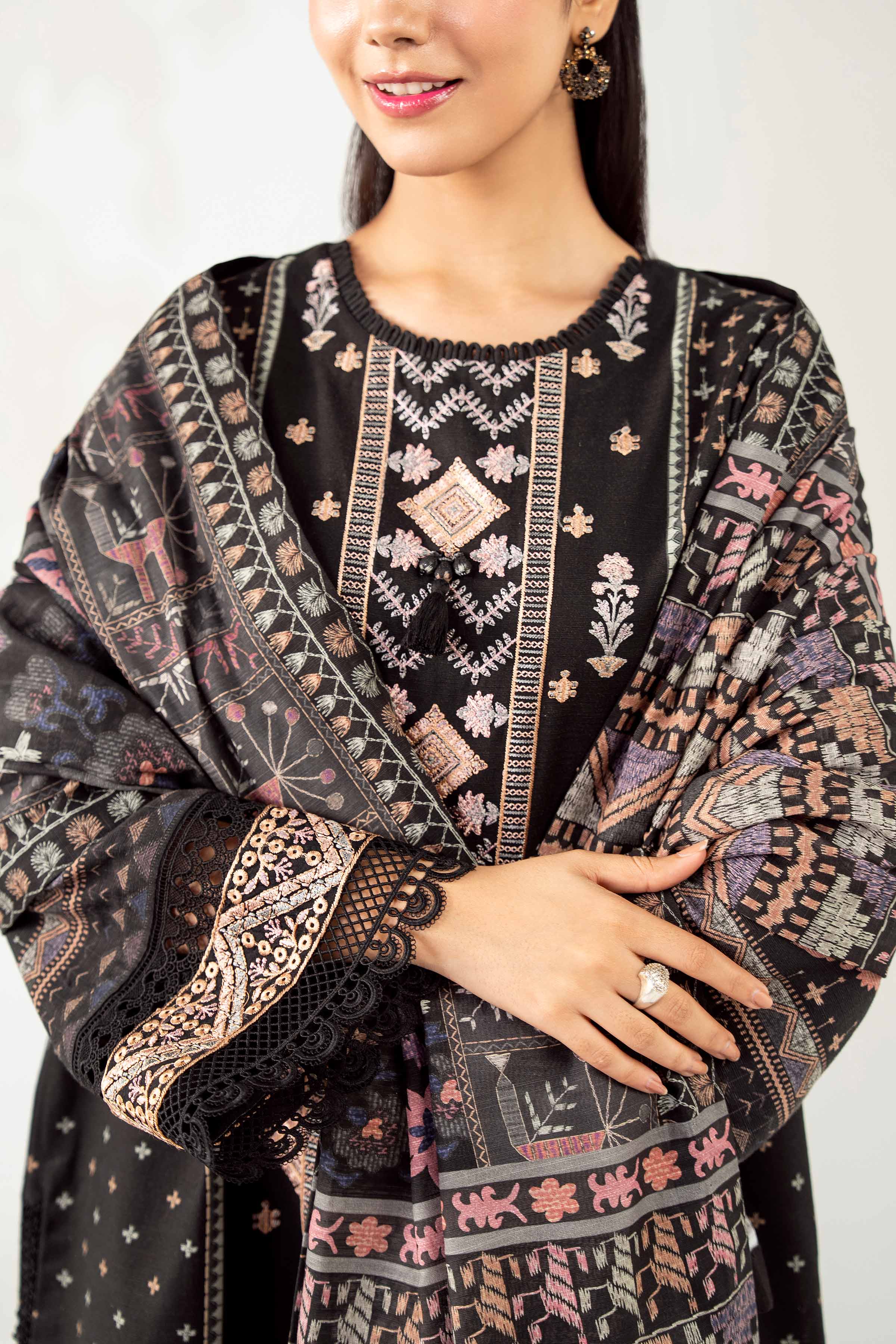 3 Piece - Digital Printed Embroidered Suit - 42502921