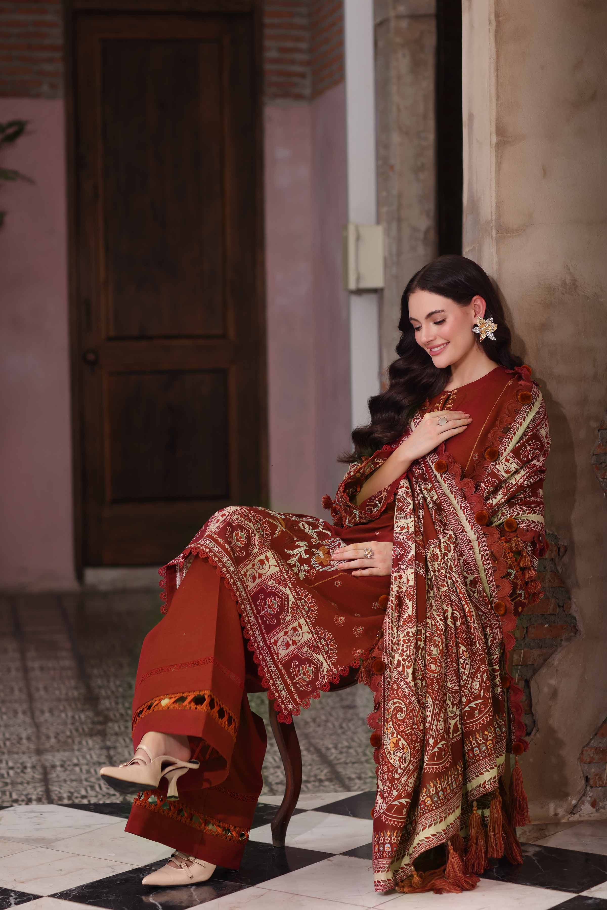 3 Piece - Digital Printed Embroidered Suit - 42502923