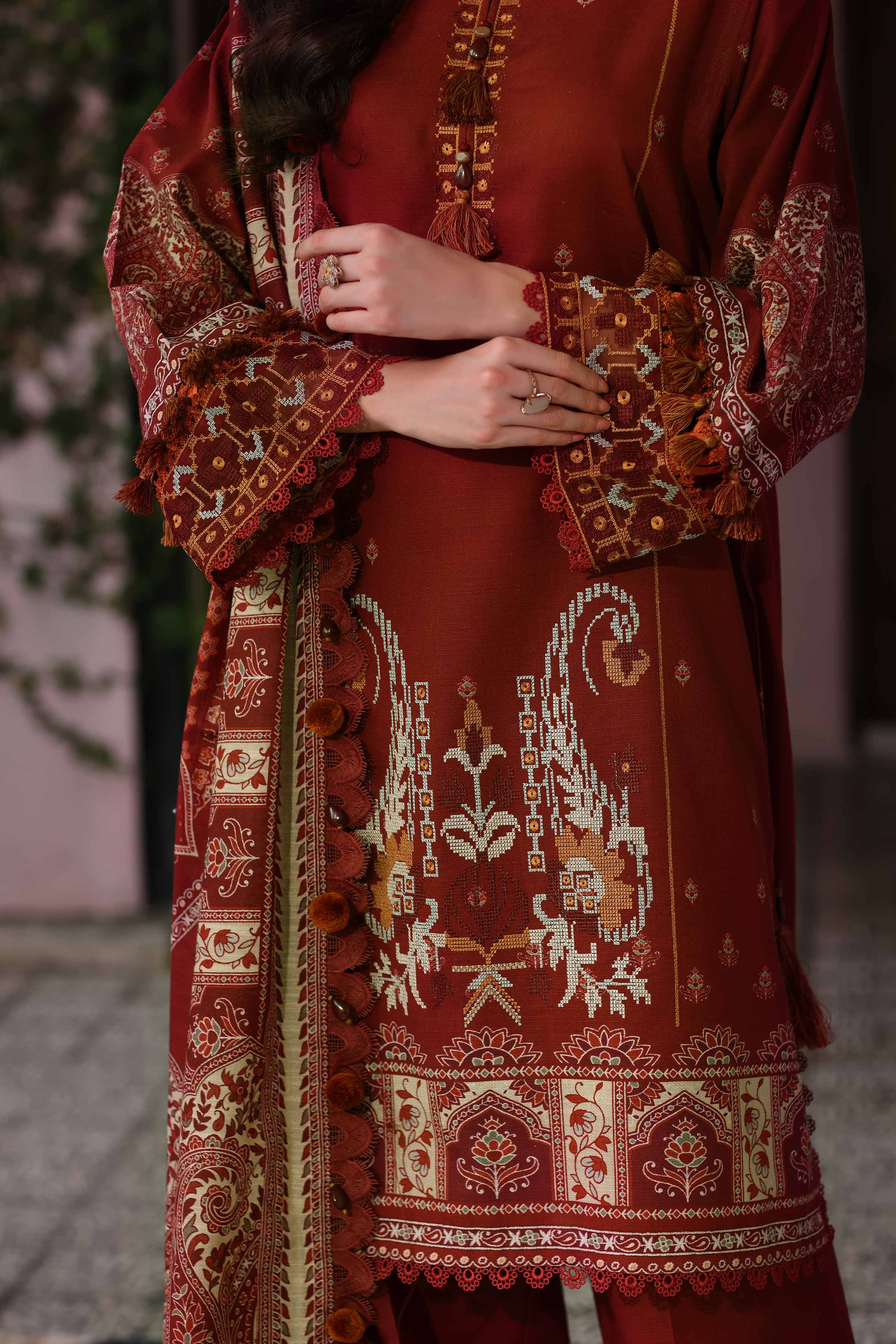 3 Piece - Digital Printed Embroidered Suit - 42502923