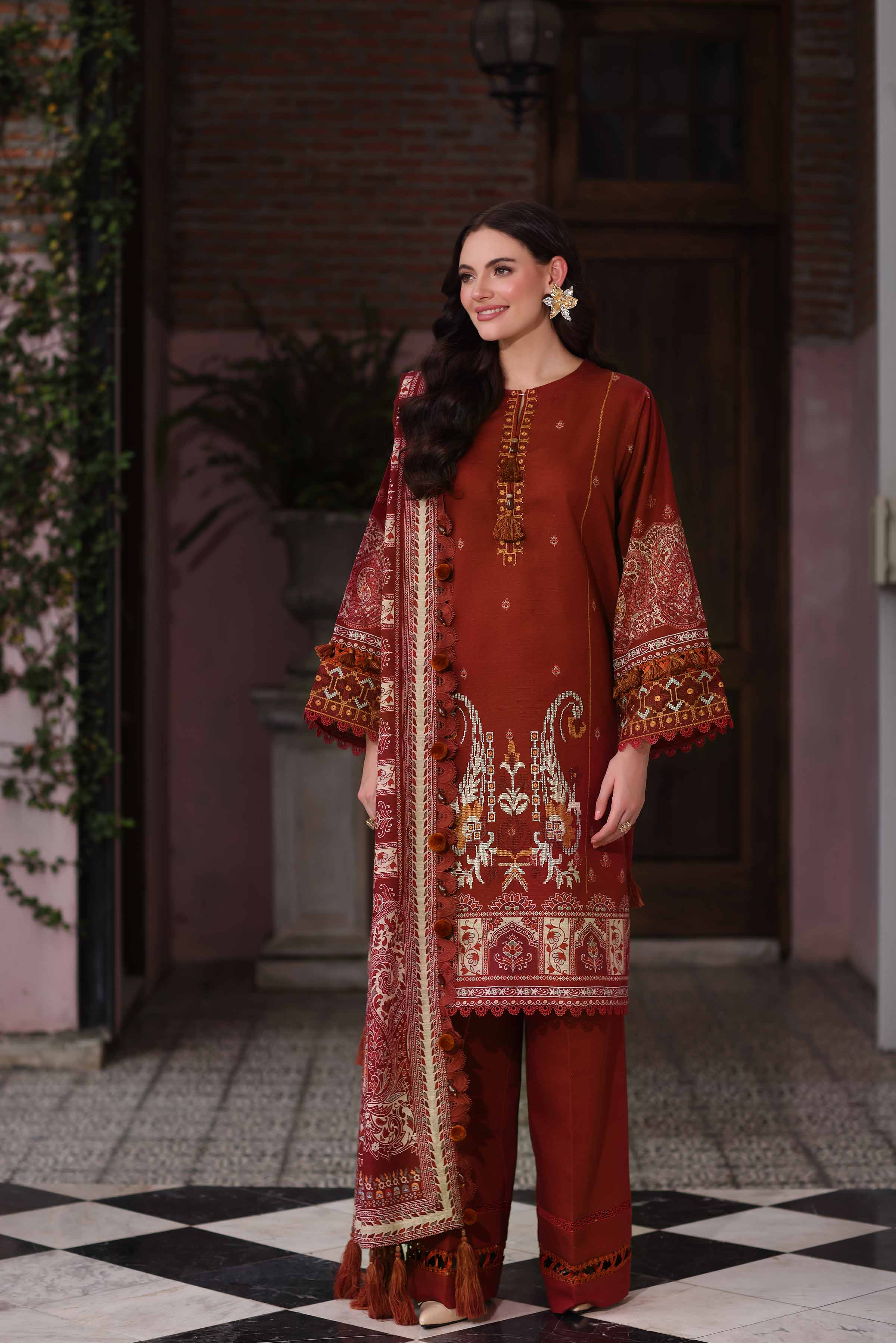 3 Piece - Digital Printed Embroidered Suit - 42502923
