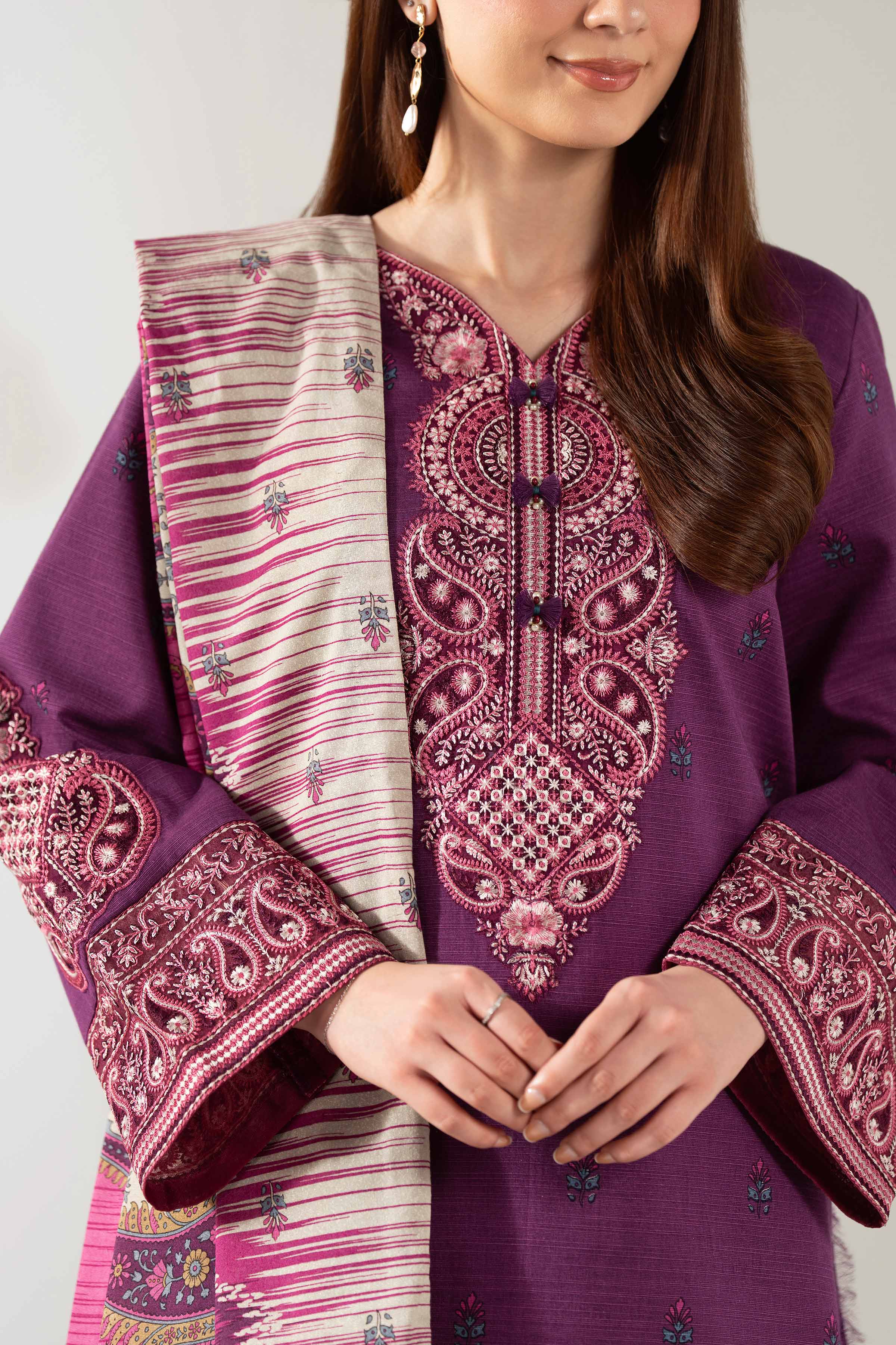 3 Piece - Printed Embroidered Suit - 42502940