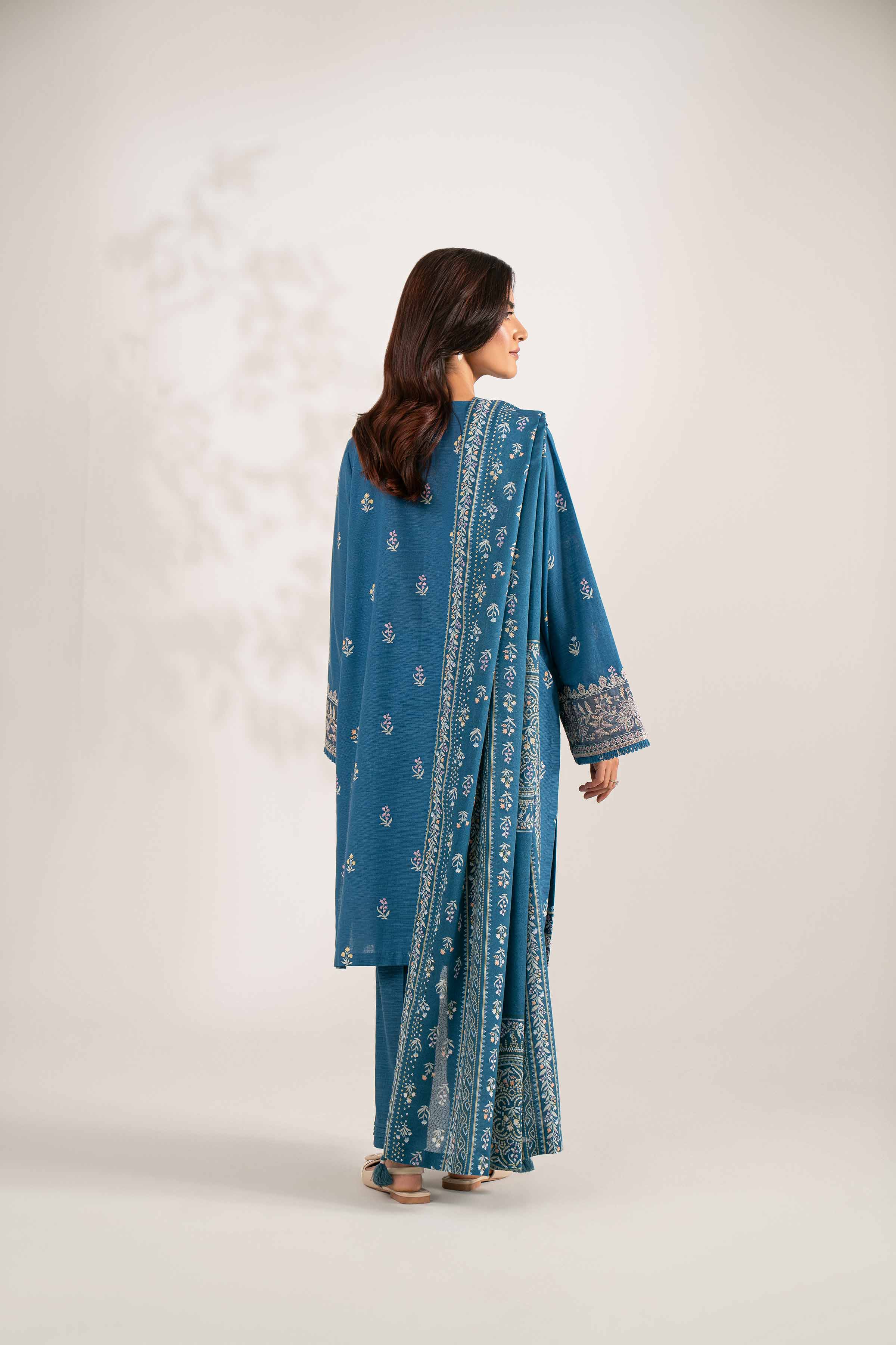 3 Piece - Printed Embroidered Suit - 42502943