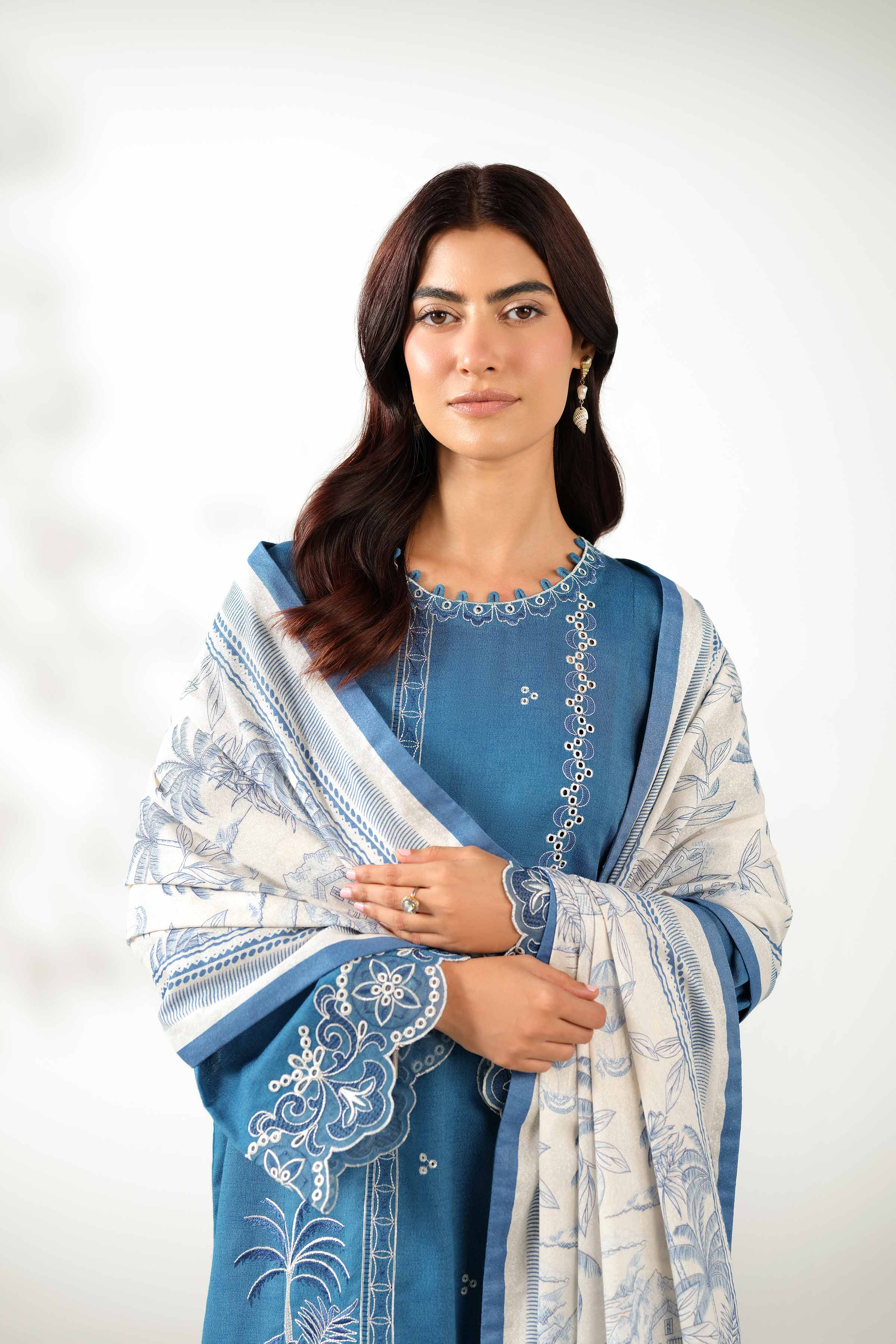 3 Piece - Printed Embroidered Suit - 42502959