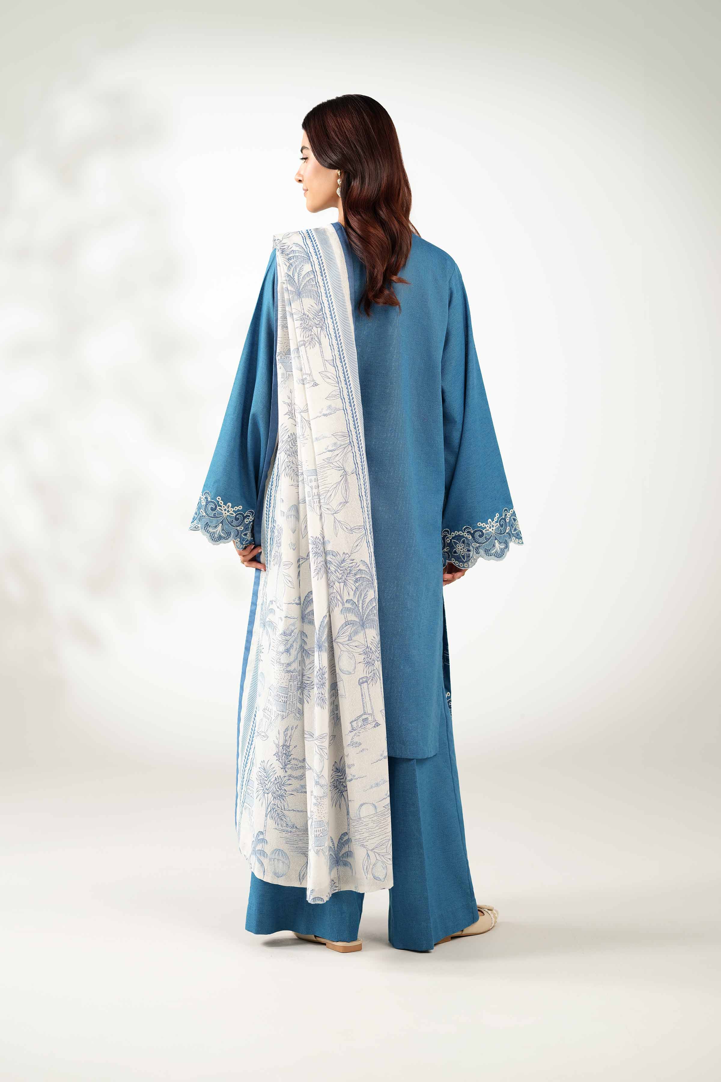 3 Piece - Printed Embroidered Suit - 42502959