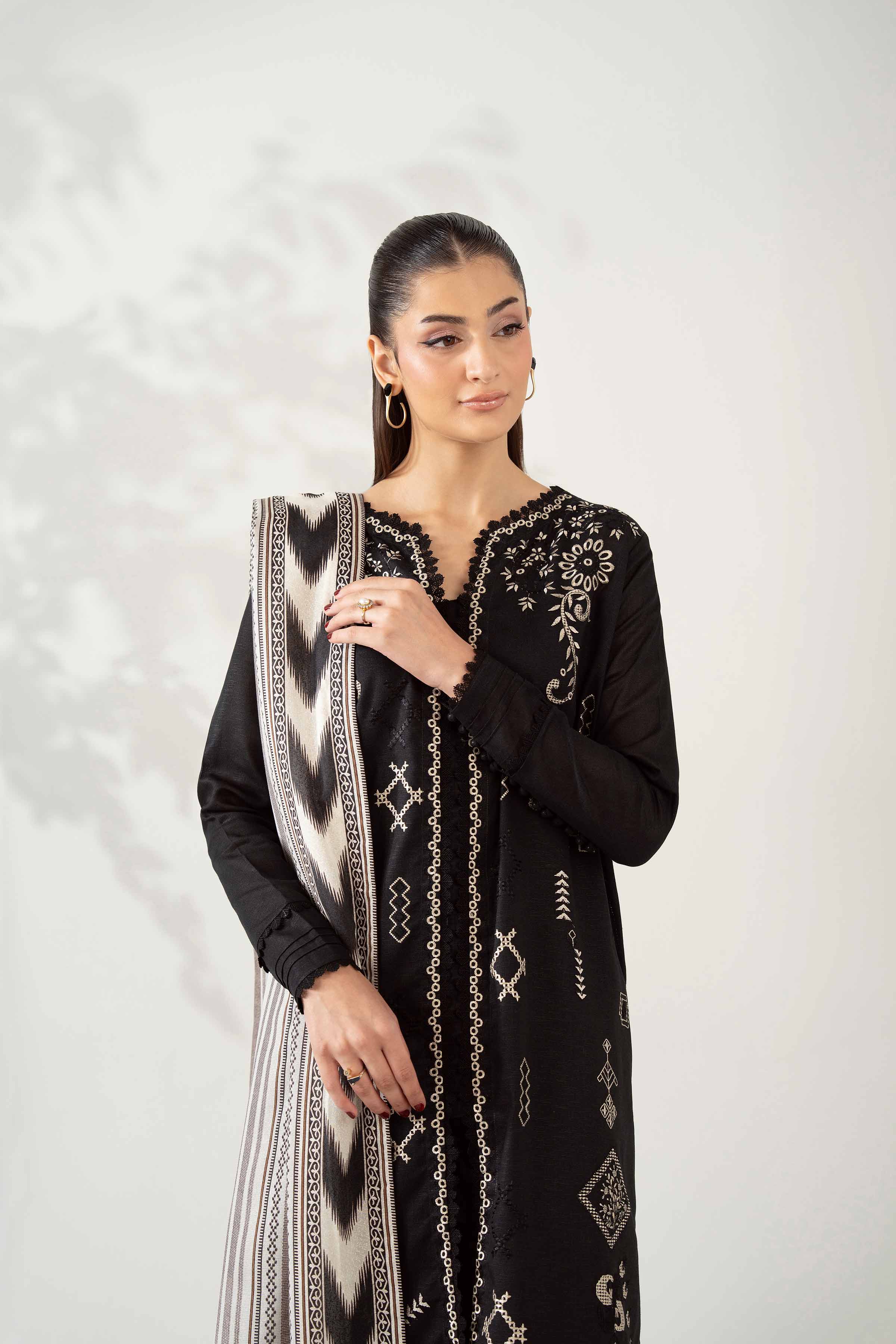 3 Piece - Printed Embroidered Suit - 42502961