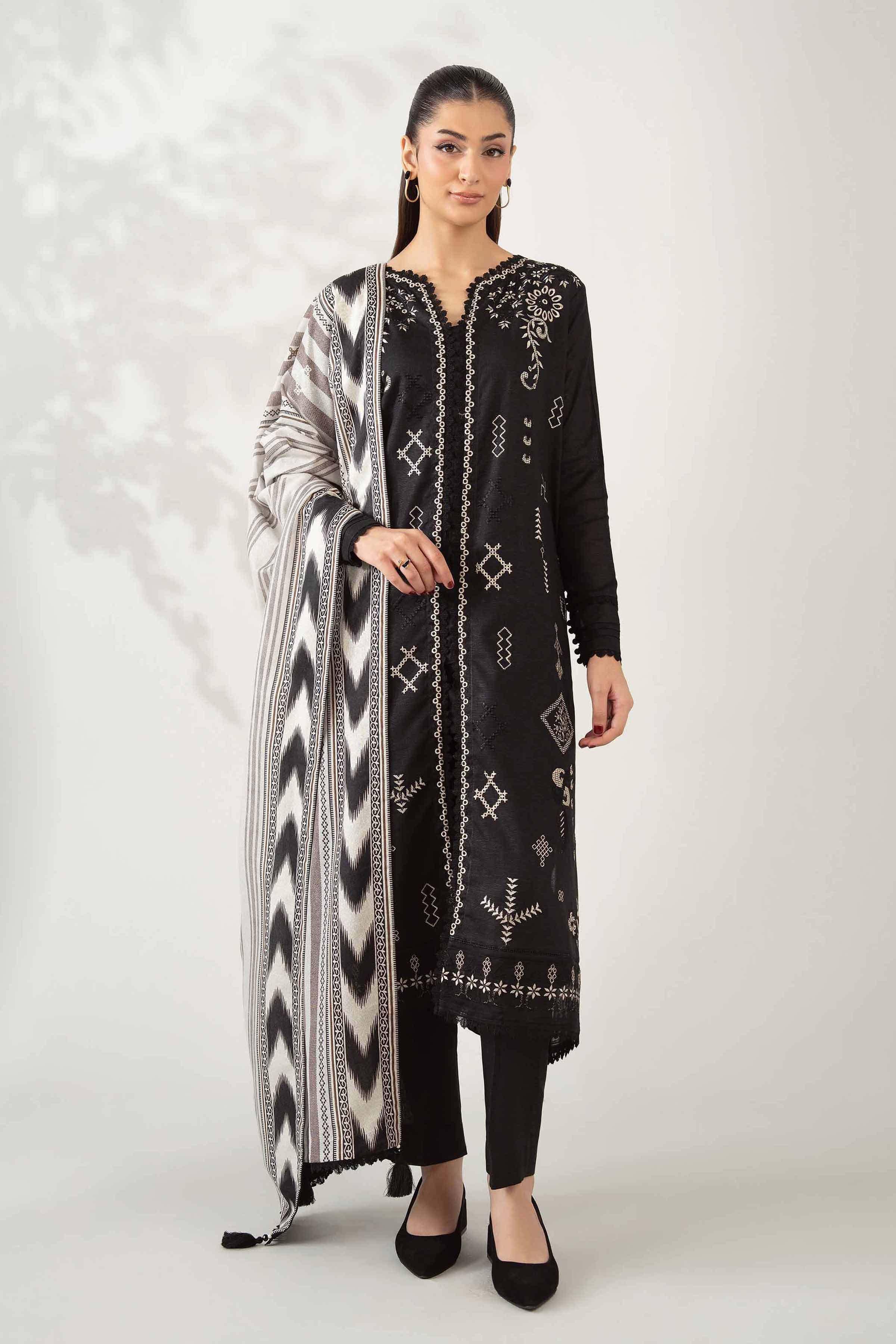 3 Piece - Printed Embroidered Suit - 42502961