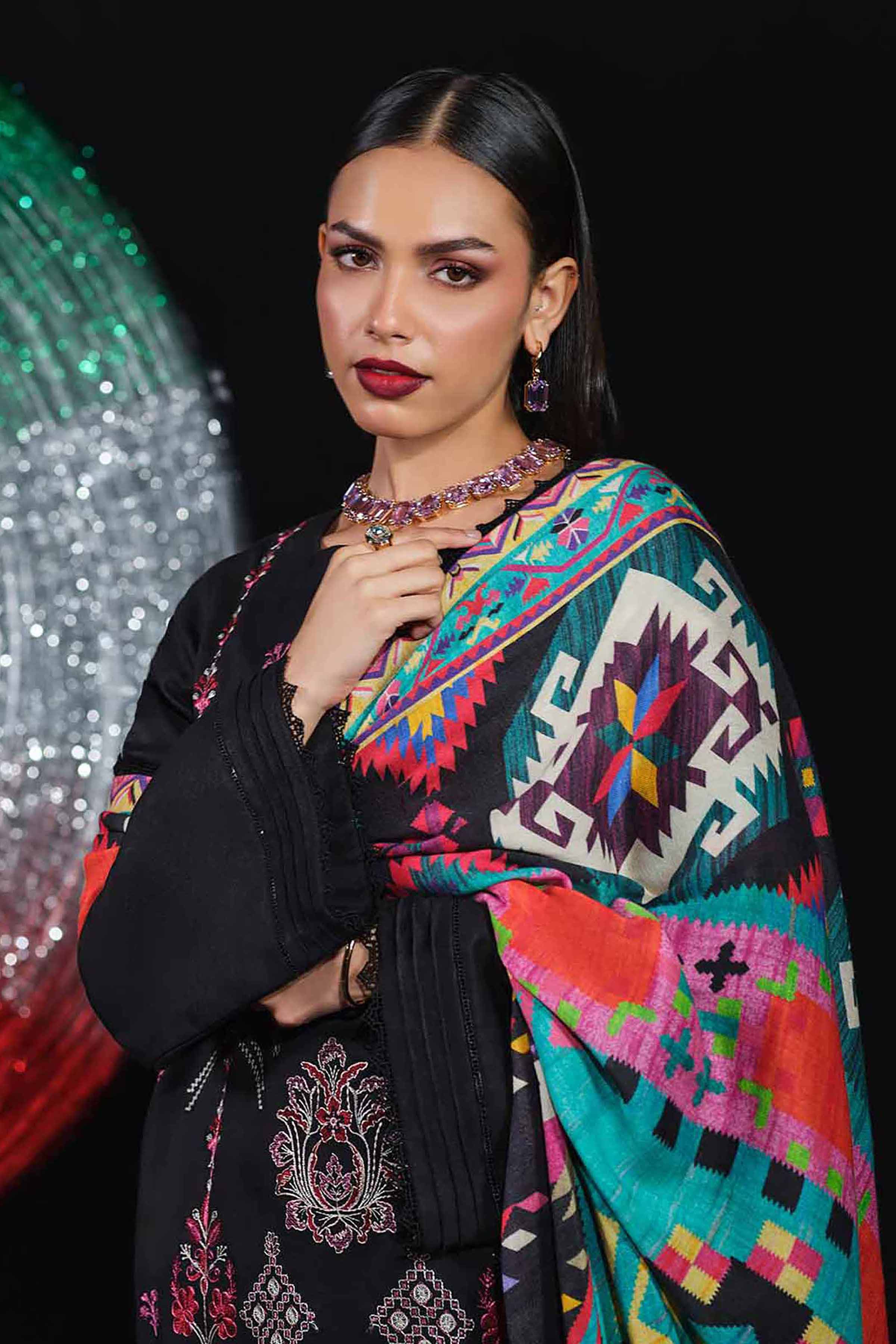 3 Piece - Digital Printed Embroidered Suit - 42502981