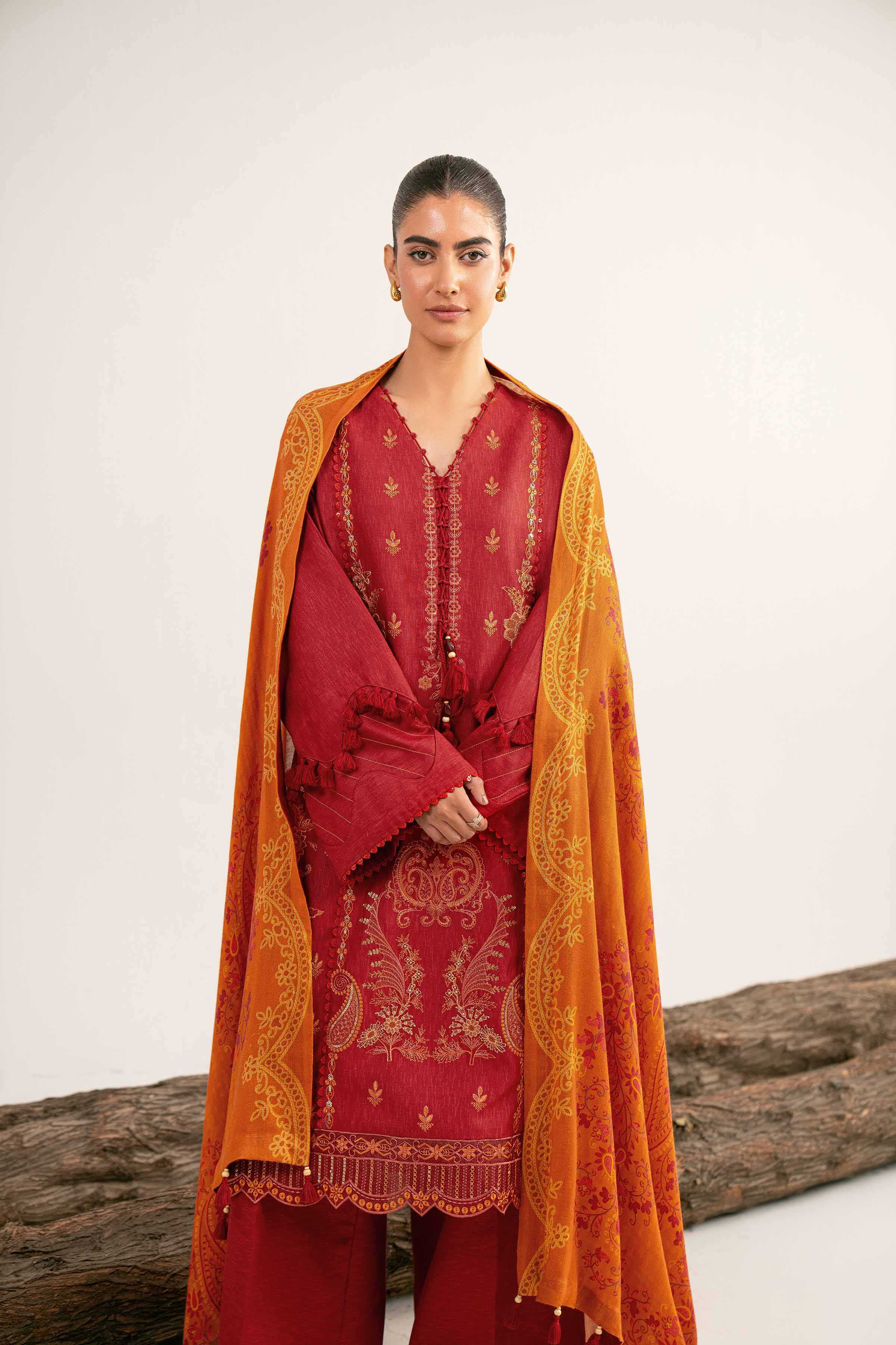 3 Piece - Digital Printed Embroidered Suit - 42502983