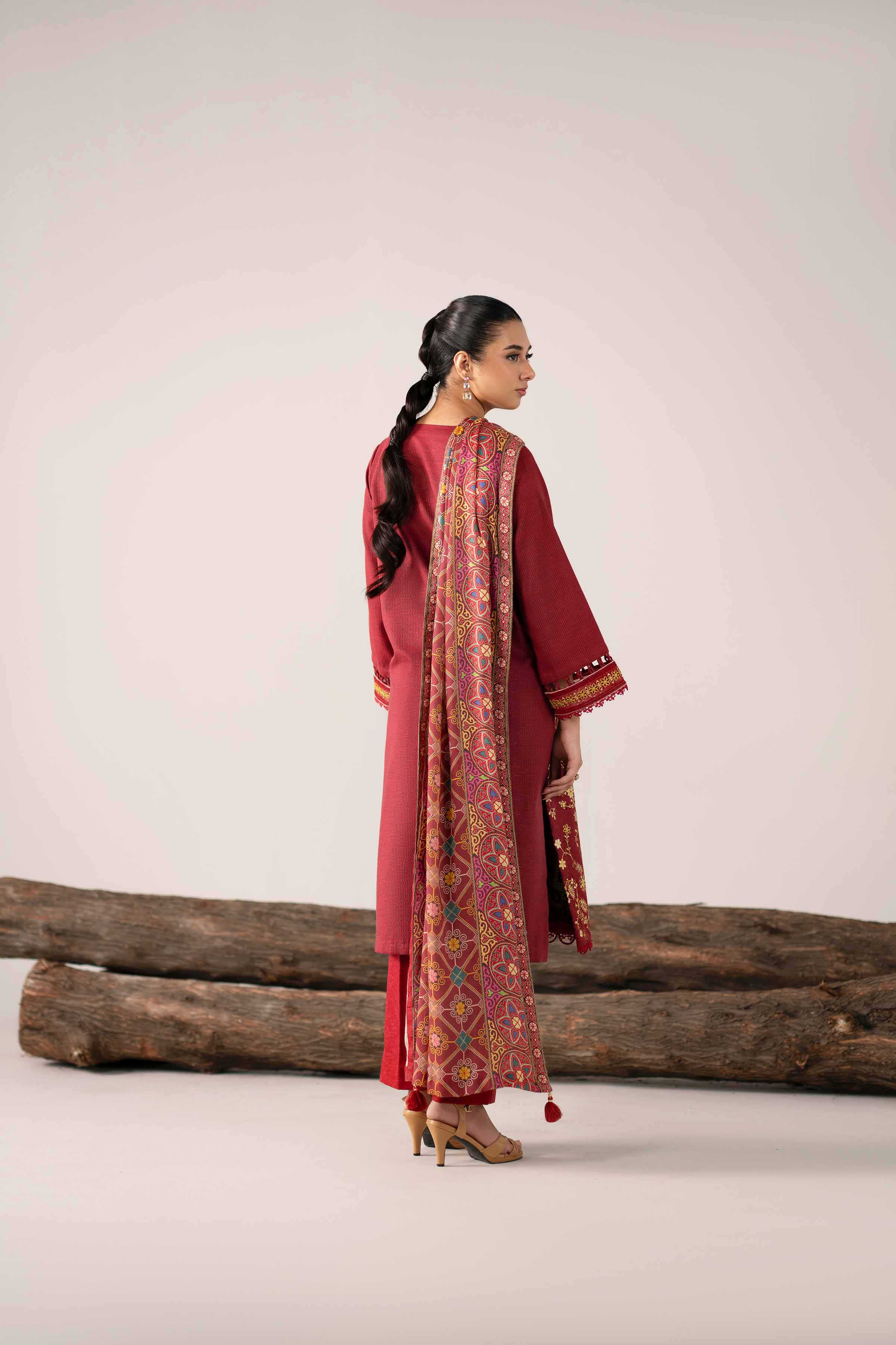 3 Piece - Digital Printed Embroidered Suit - 42502986