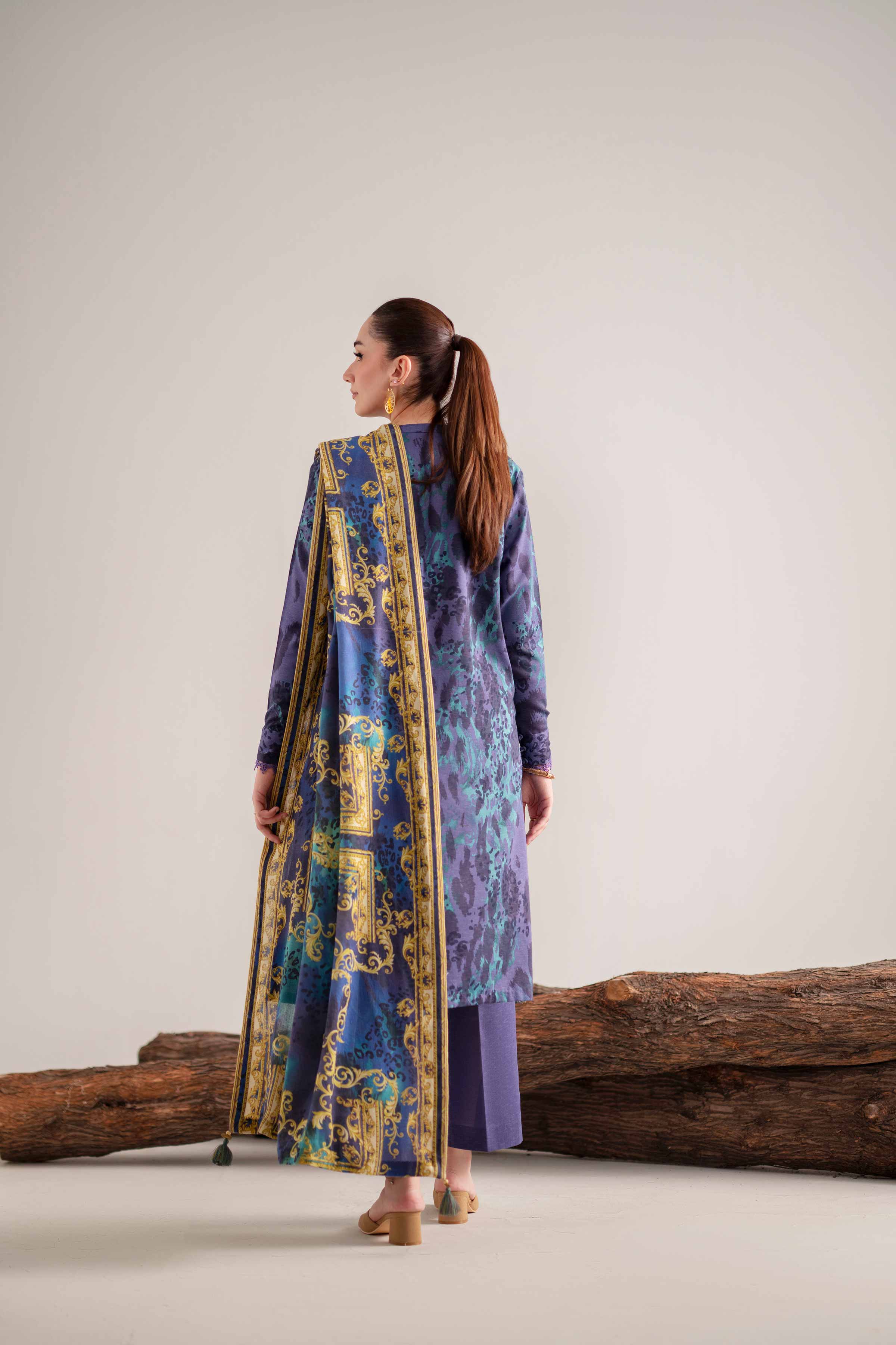 3 Piece - Digital Printed Embroidered Suit - 42502991