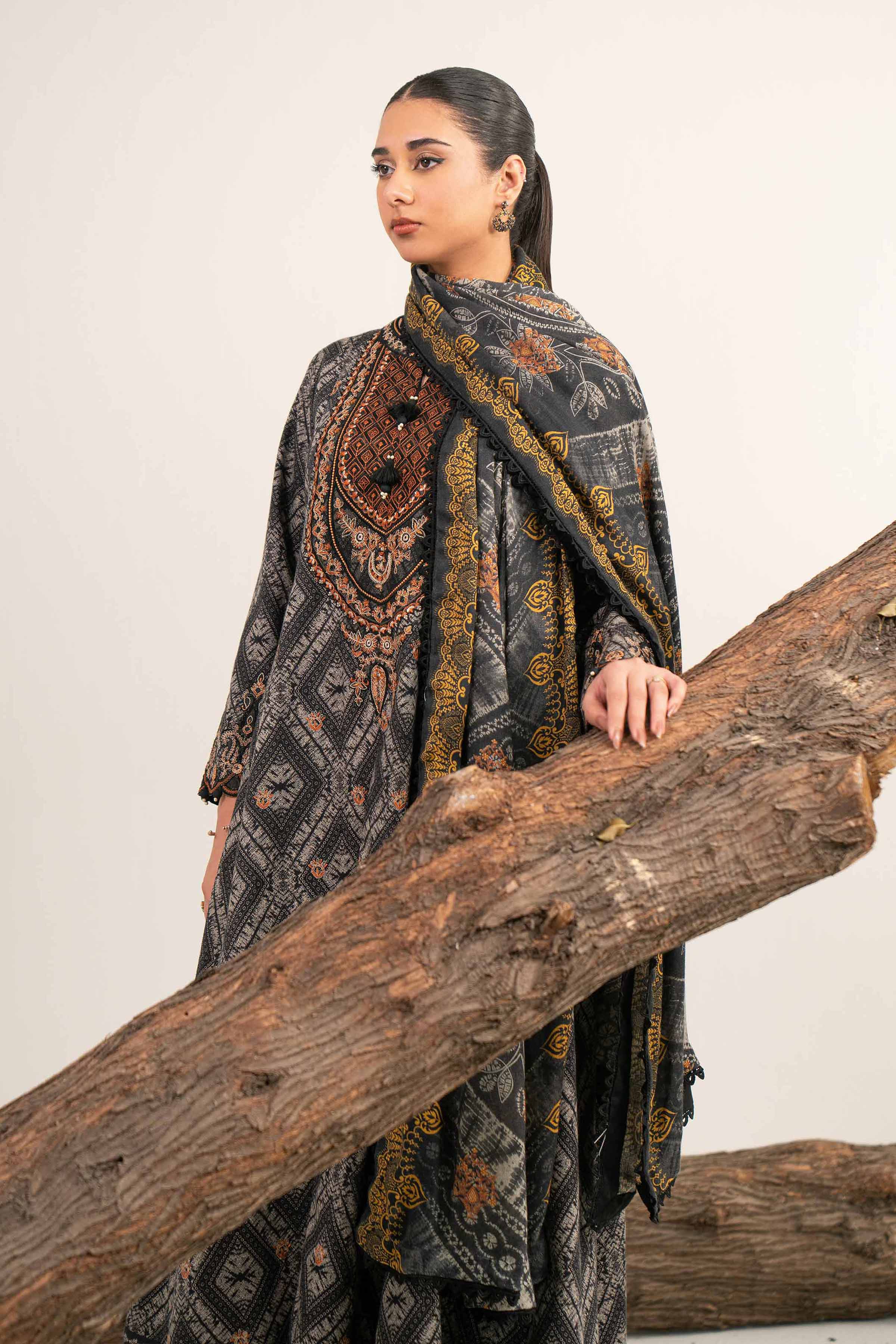 3 Piece - Digital Printed Embroidered Suit - 42502992