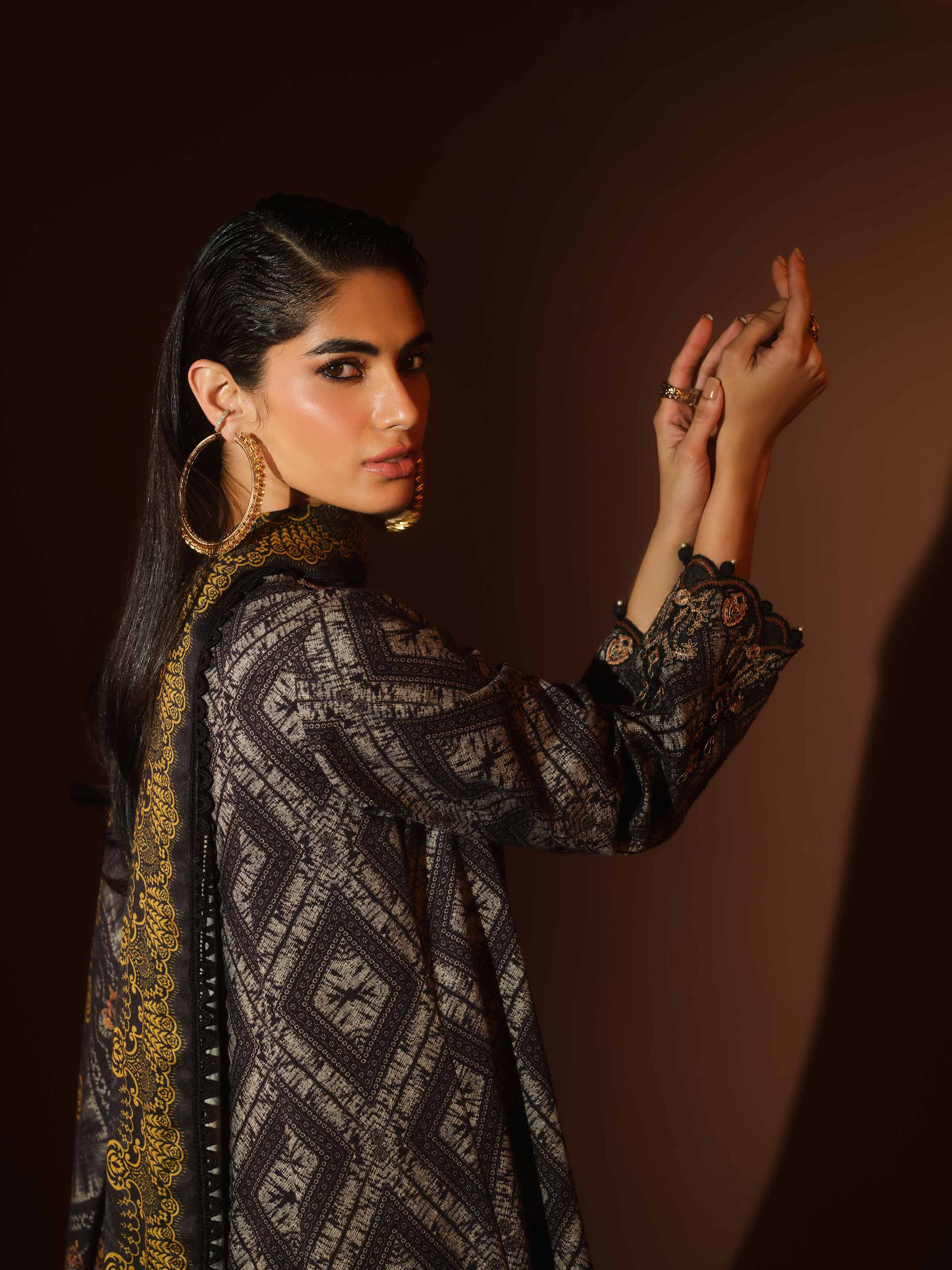 3 Piece - Digital Printed Embroidered Suit - 42502992