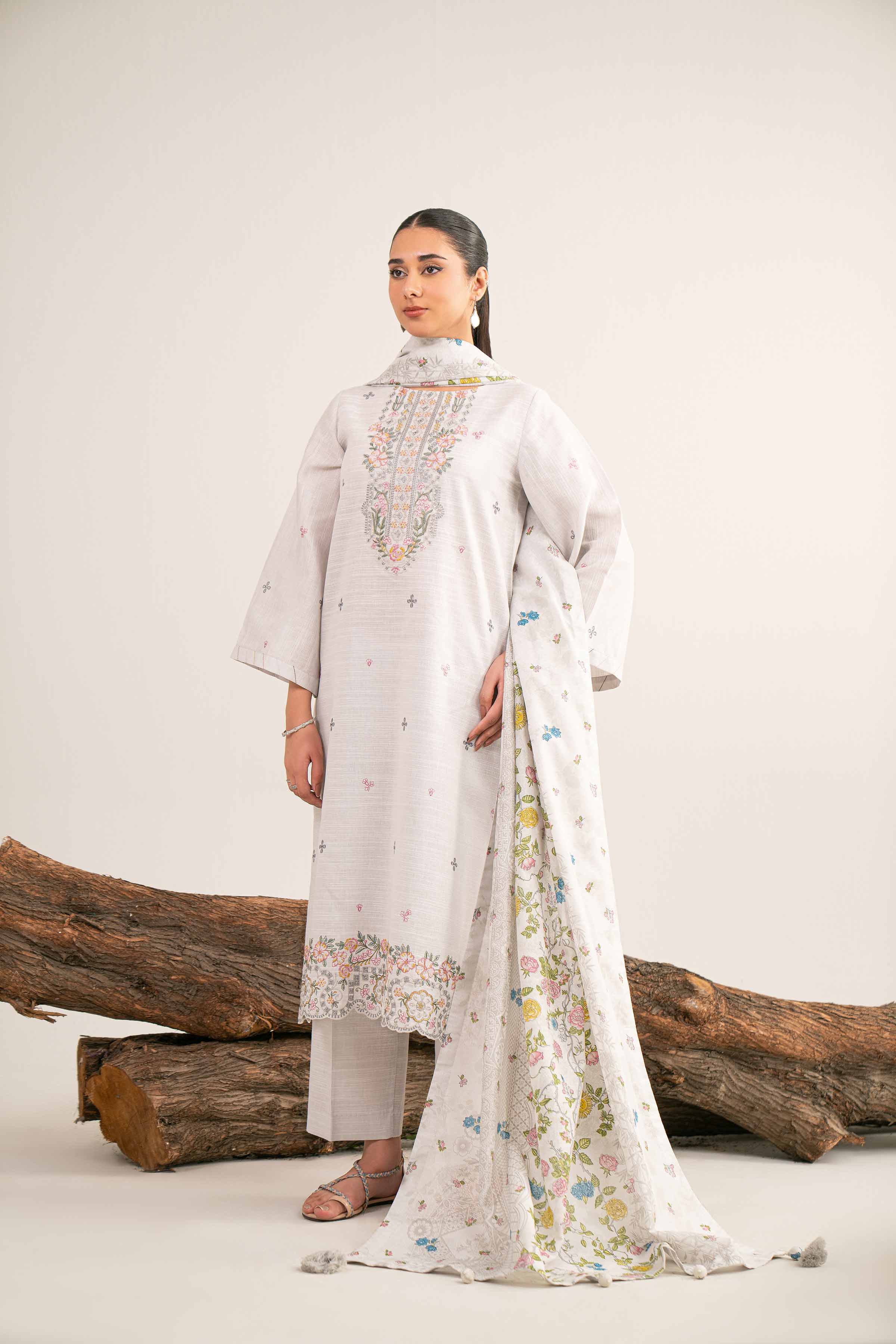 3 Piece - Printed Embroidered Suit - 42503513