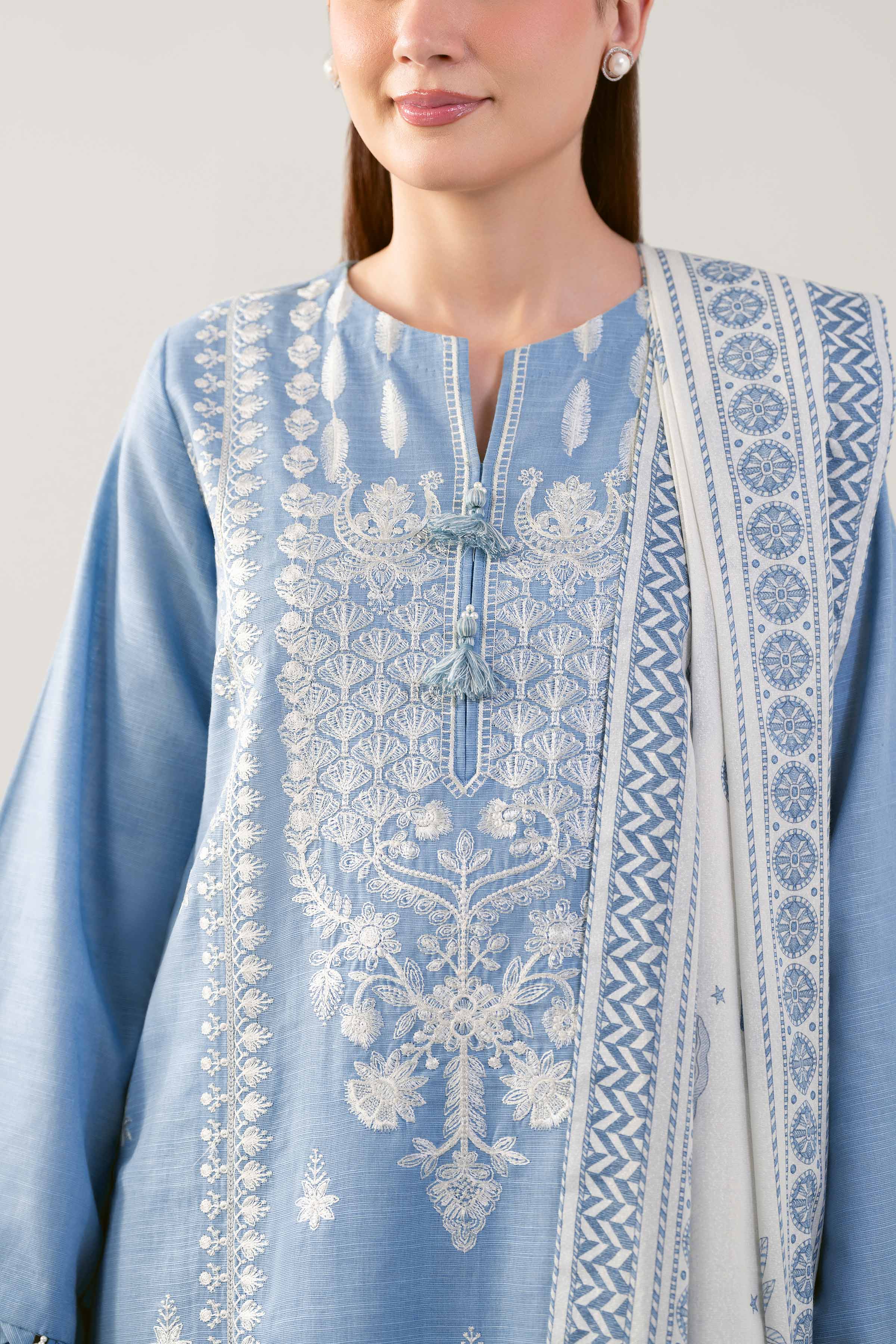 3 Piece - Printed Embroidered Suit - 42503516