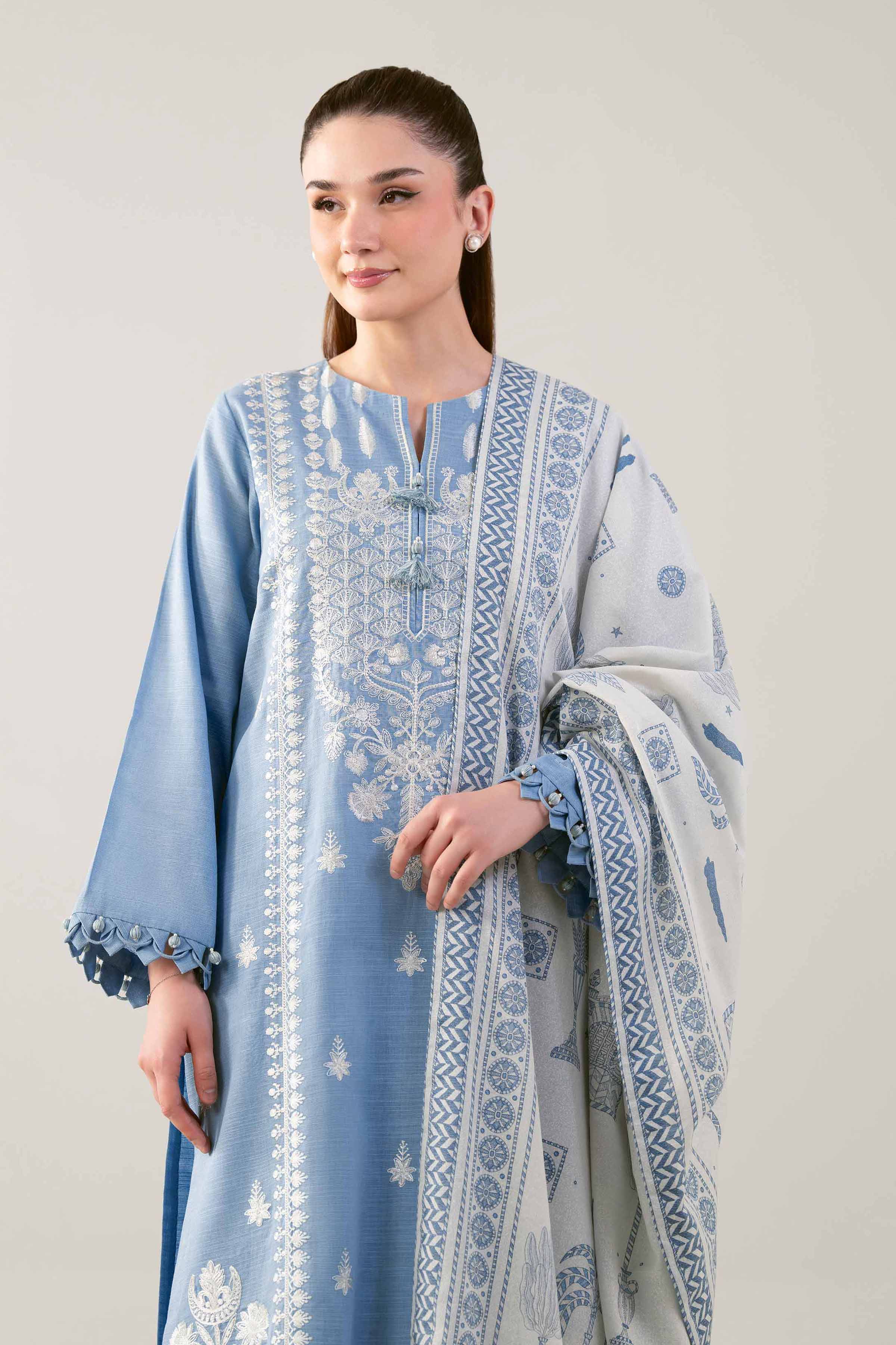 3 Piece - Printed Embroidered Suit - 42503516