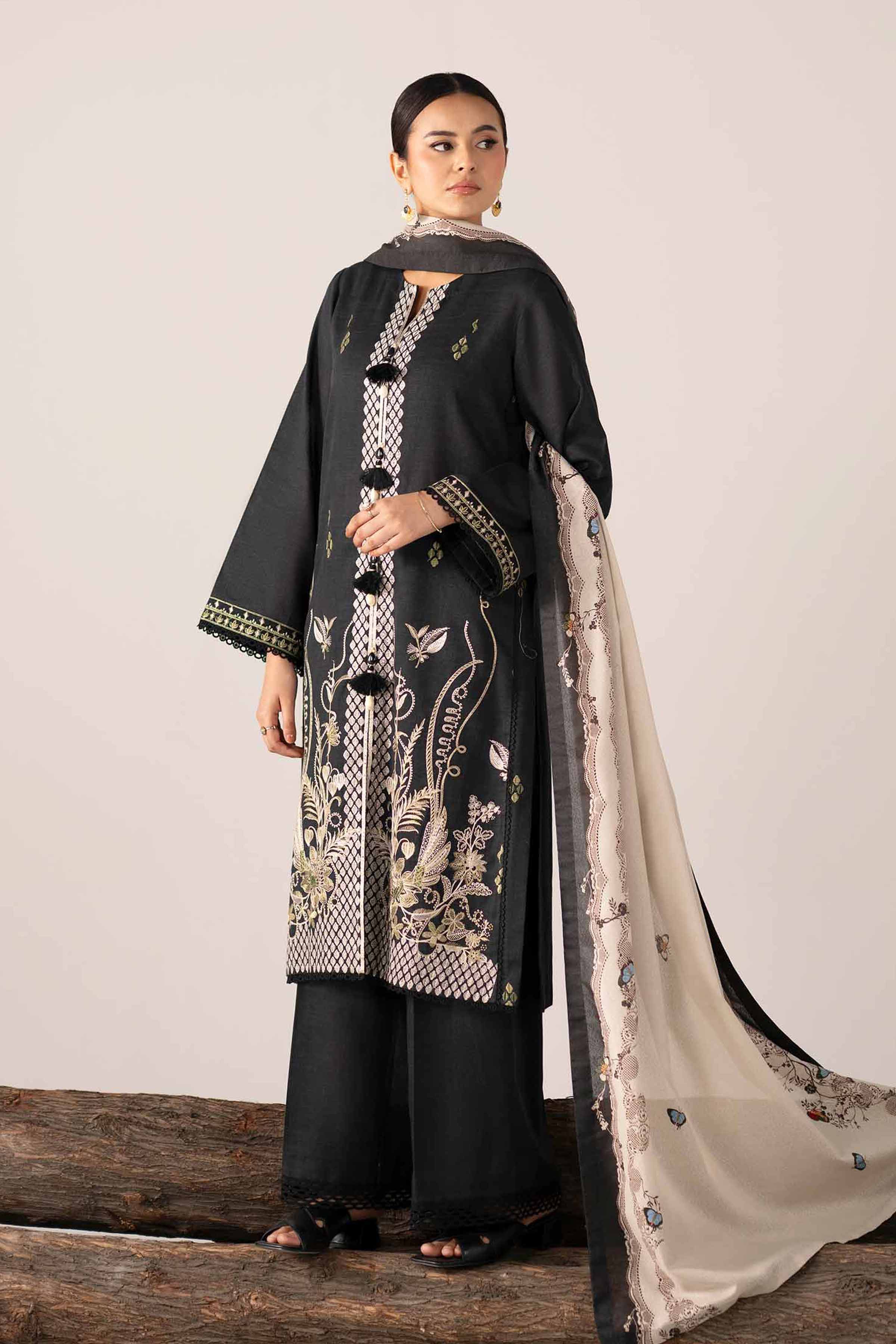 3 Piece - Printed Embroidered Suit - 42503517