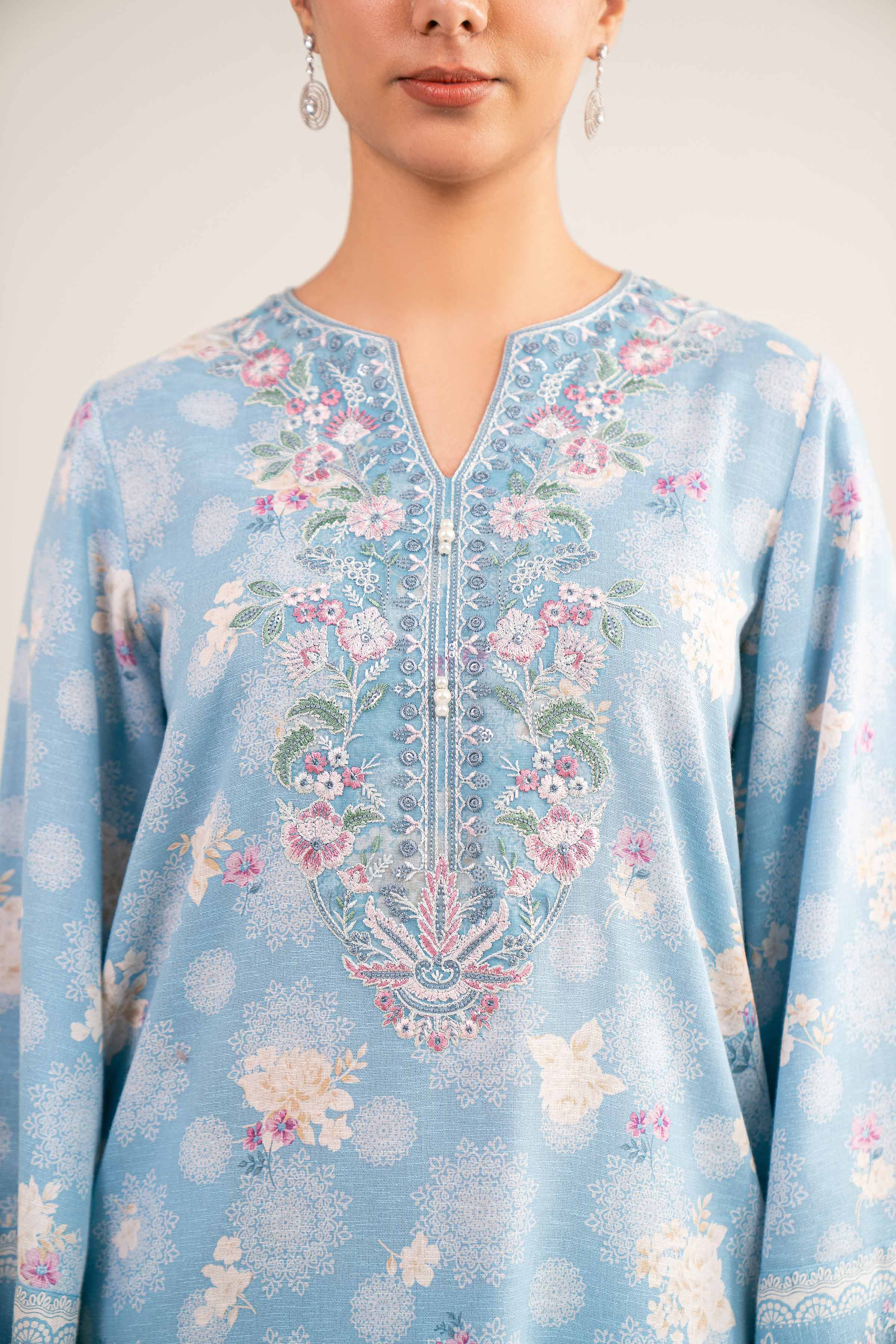 3 Piece - Printed Embroidered Suit - 42503521