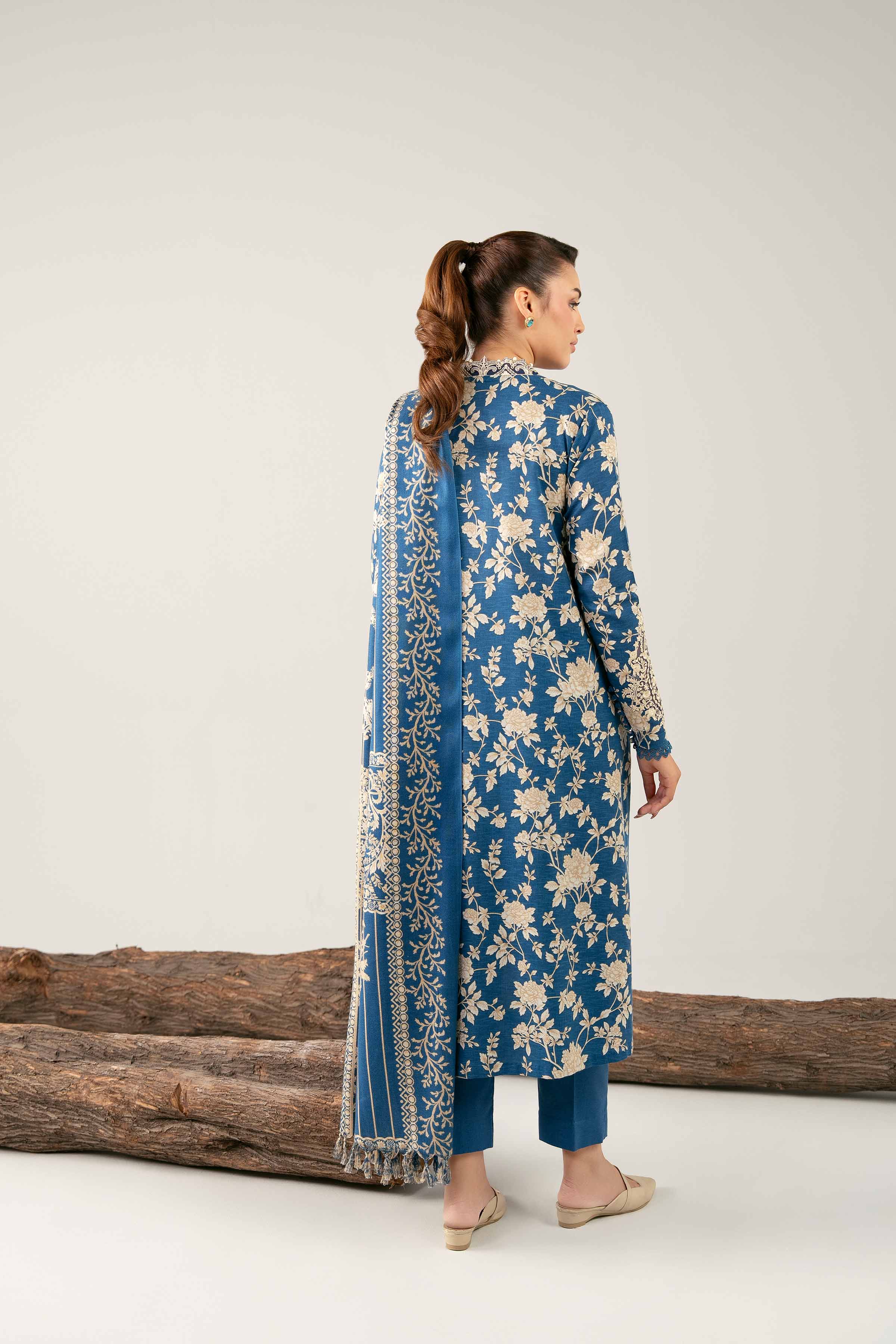 3 Piece - Printed Embroidered Suit - 42503529