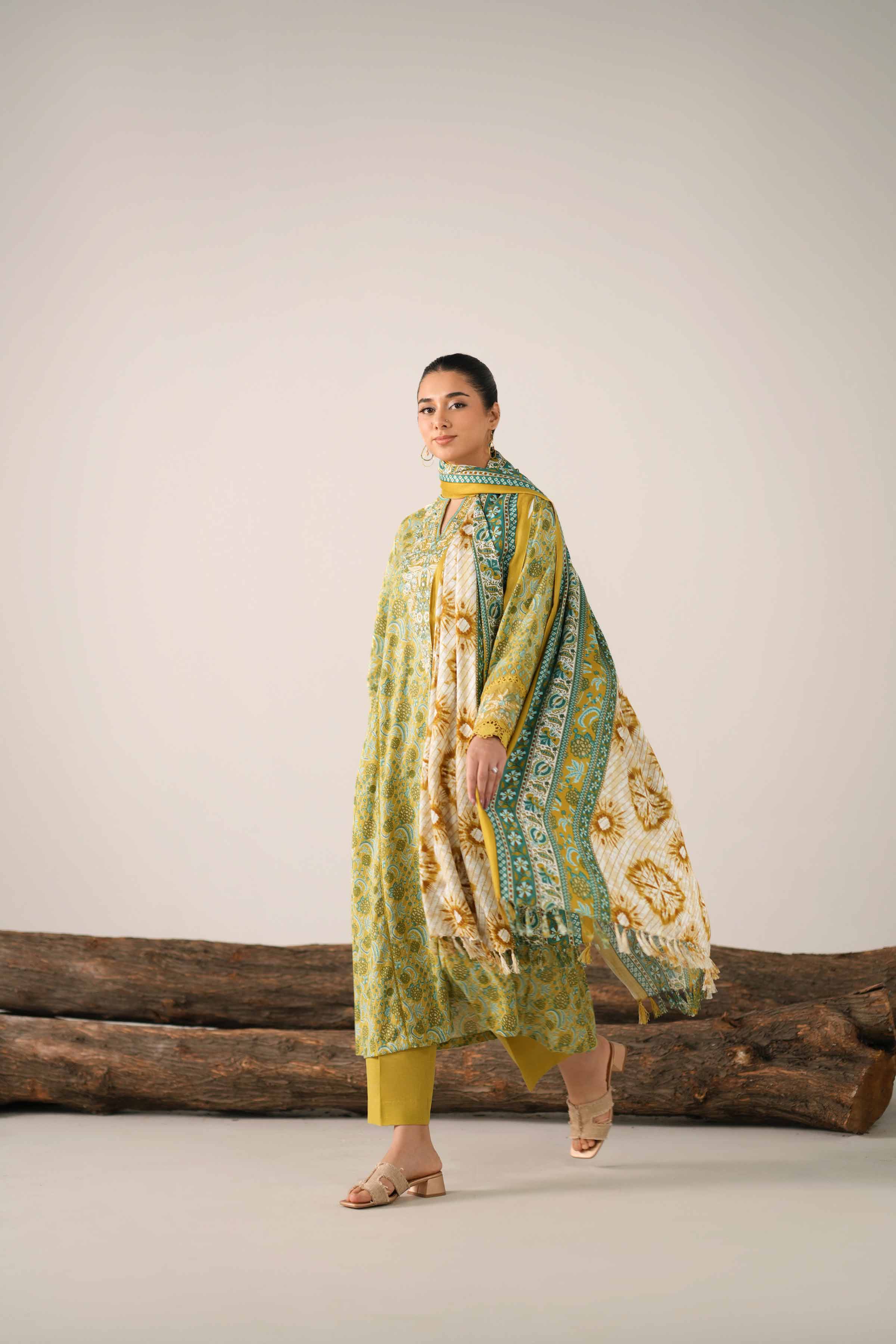 3 Piece - Printed Embroidered Suit - 42503530