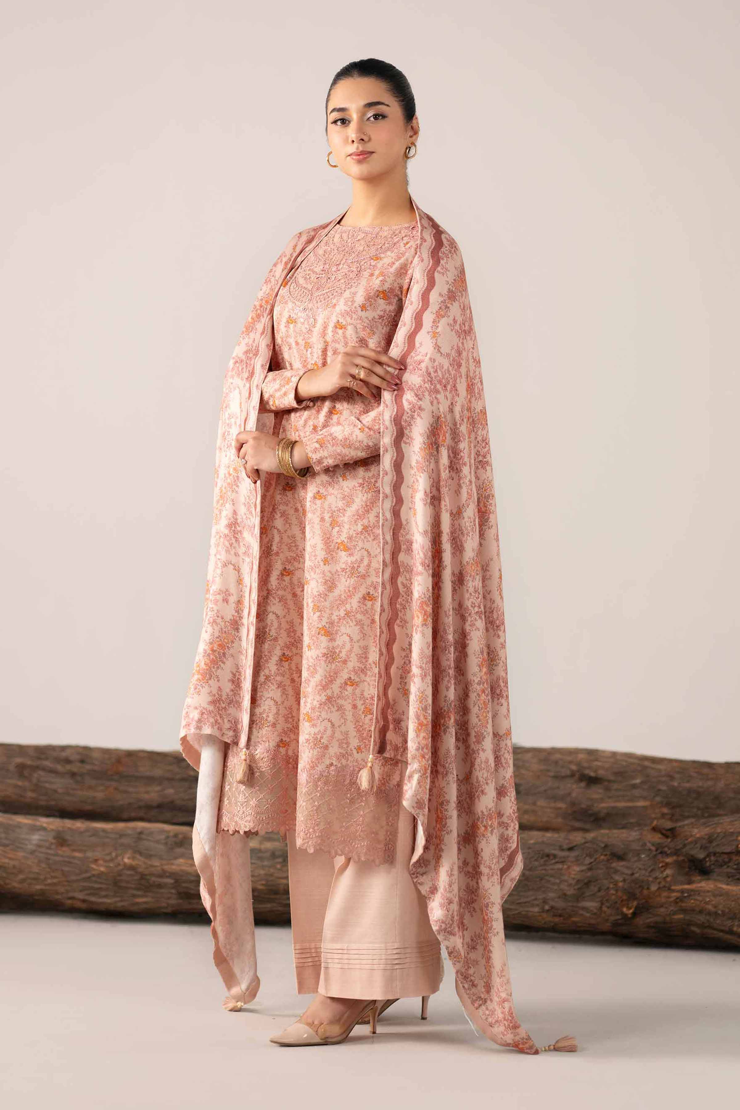 3 Piece - Printed Embroidered Suit - 42503532