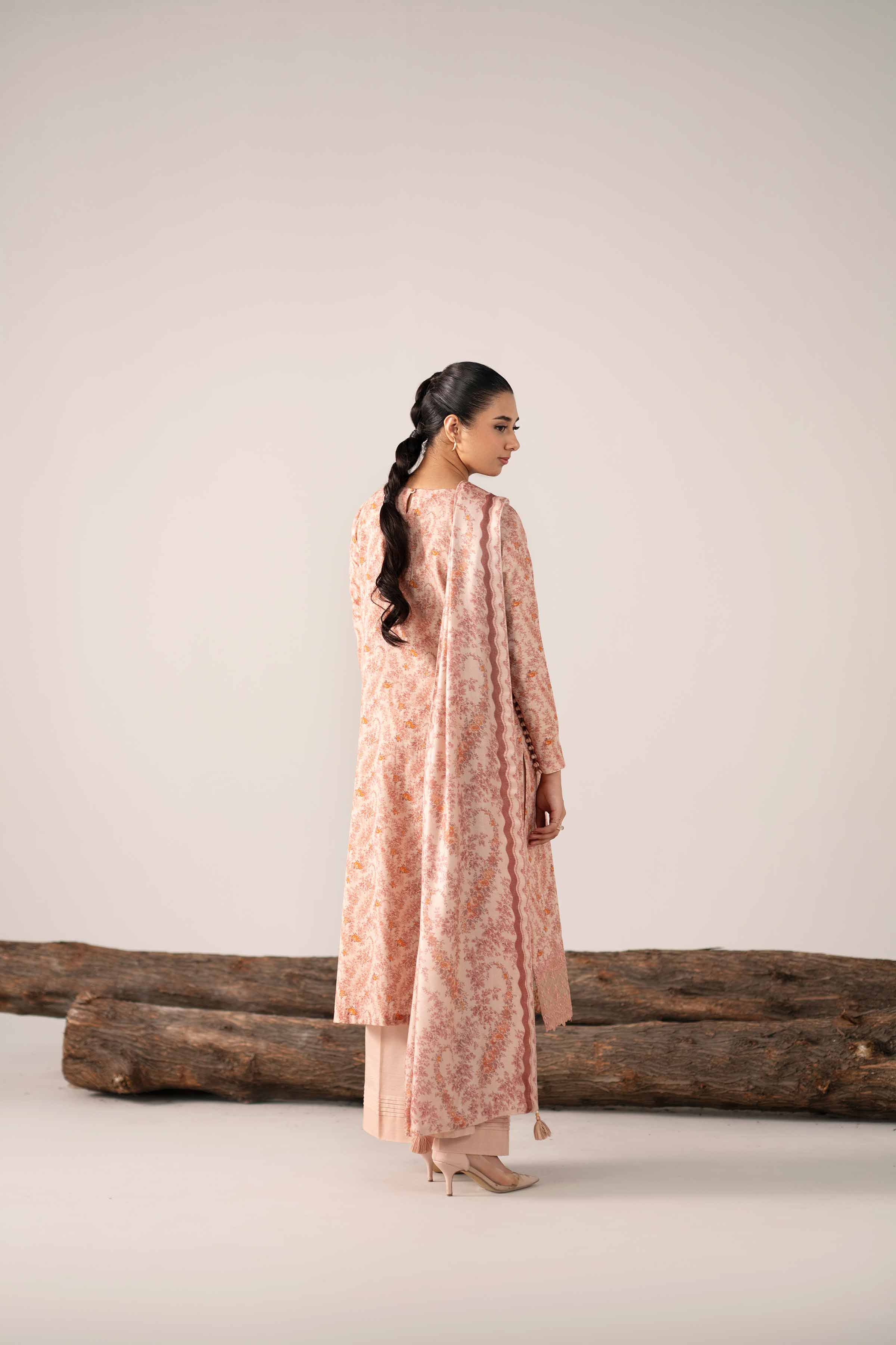 3 Piece - Printed Embroidered Suit - 42503532