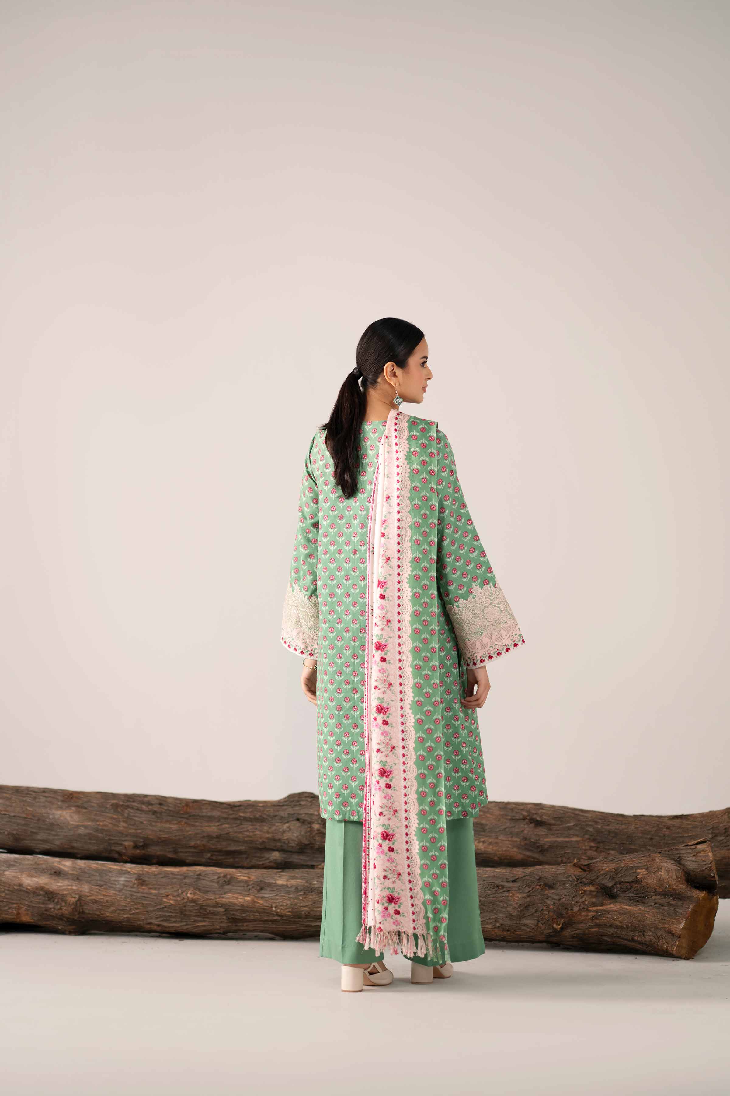 3 Piece - Printed Embroidered Suit - 42503533