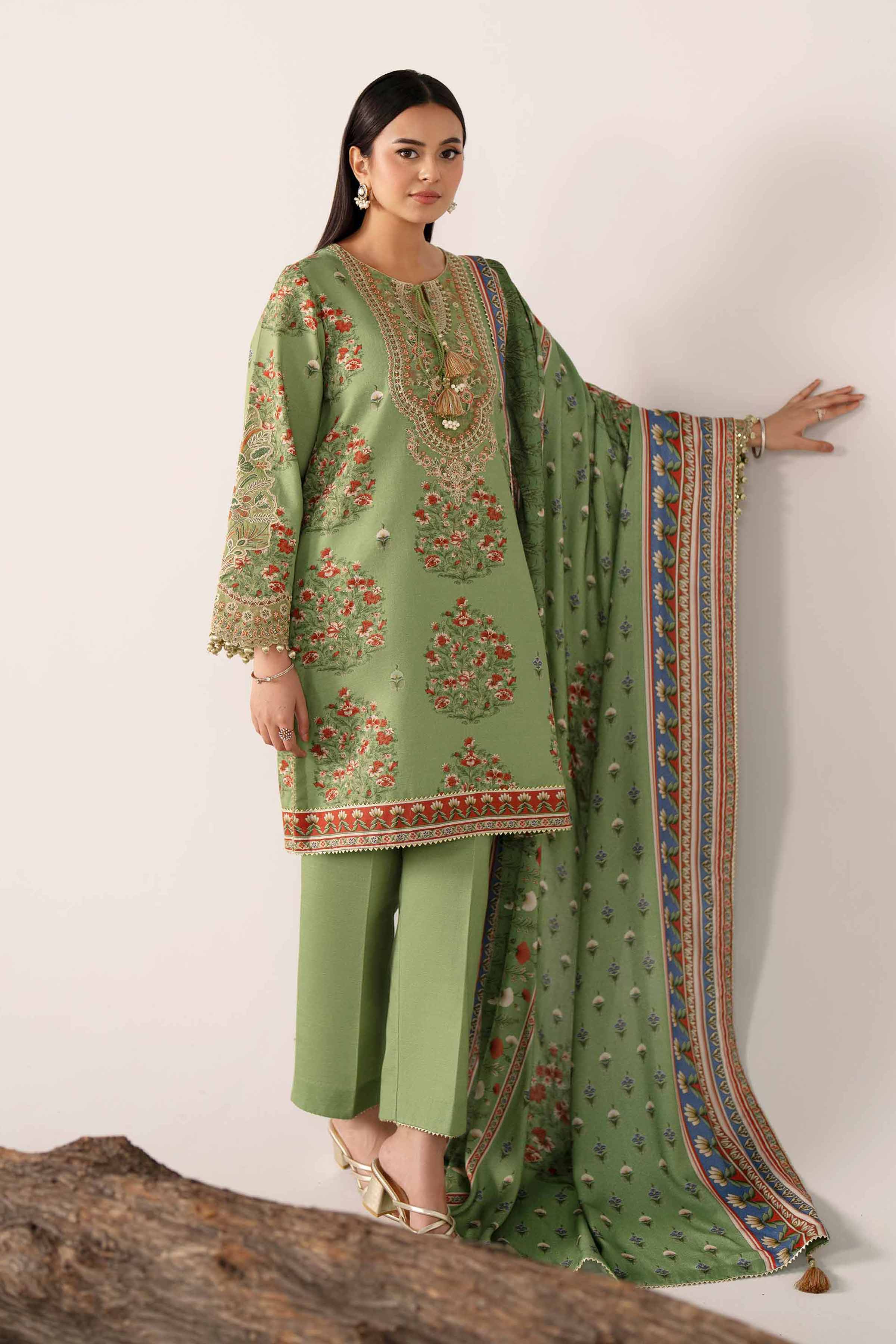 3 Piece - Printed Embroidered Suit - 42503536