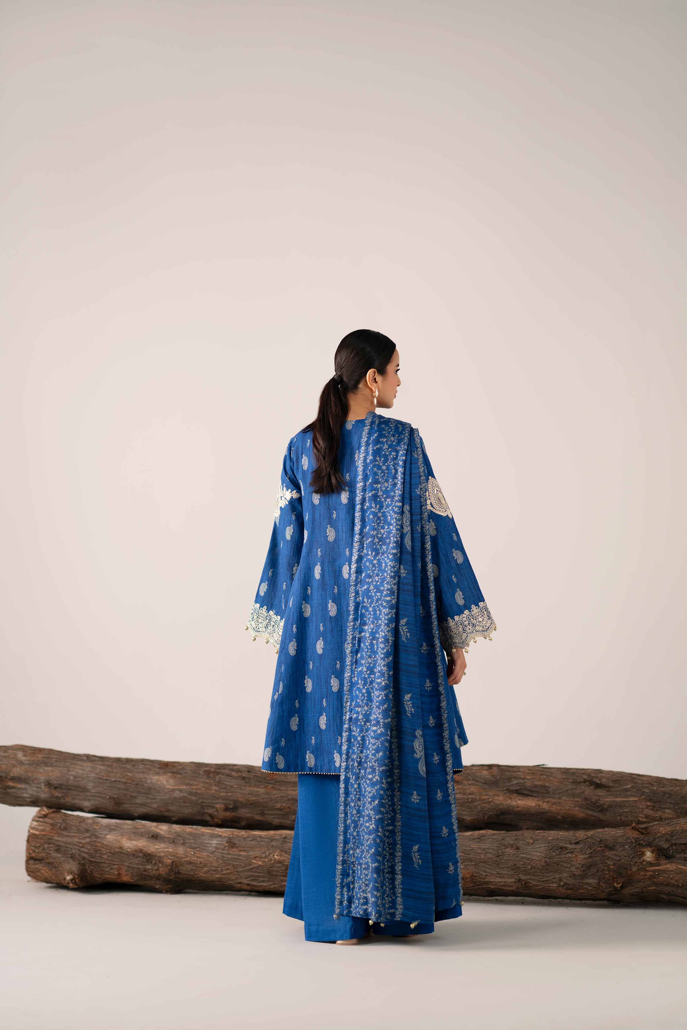 3 Piece - Printed Embroidered Suit - 42503537