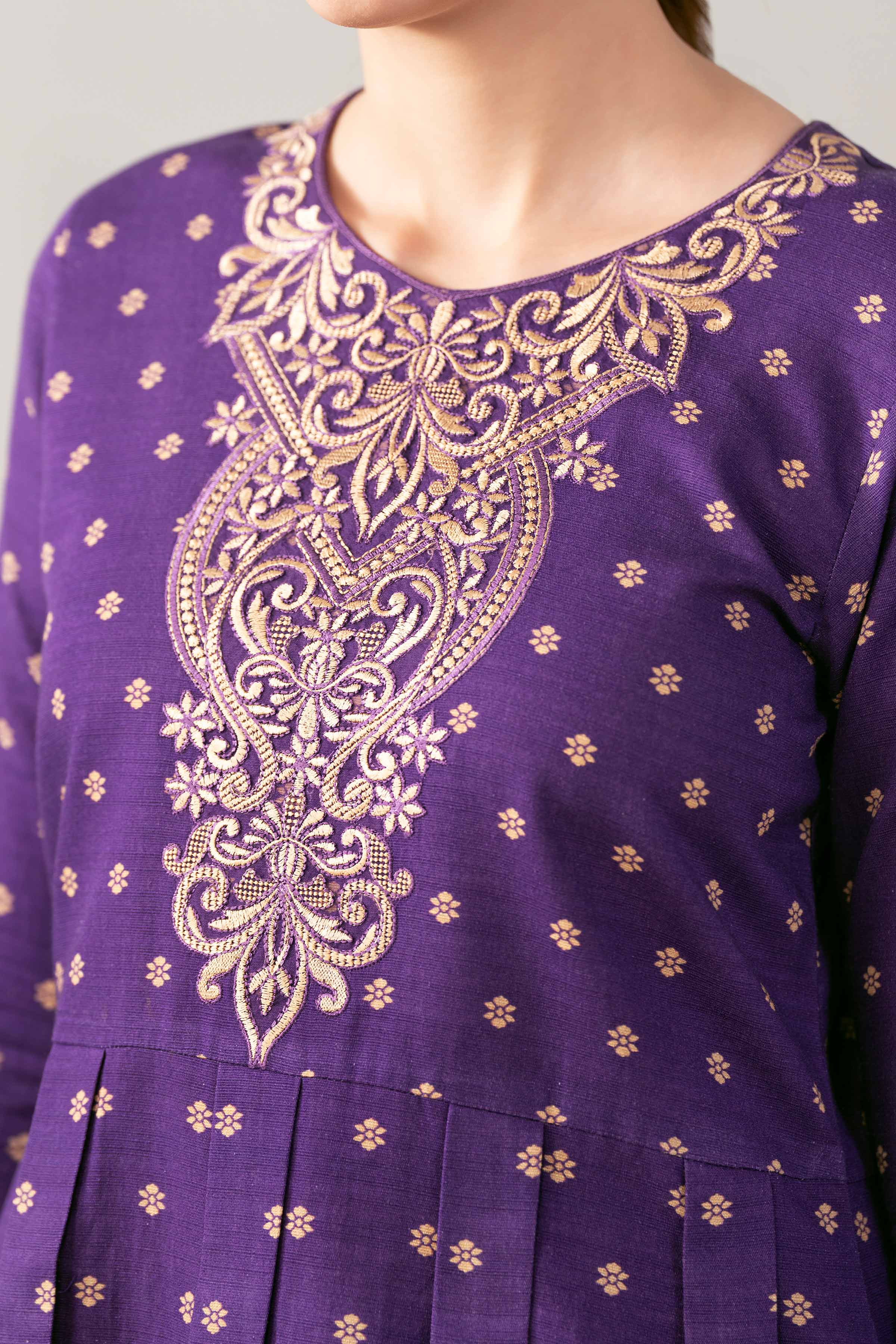 3 Piece - Printed Embroidered Suit - 42503538