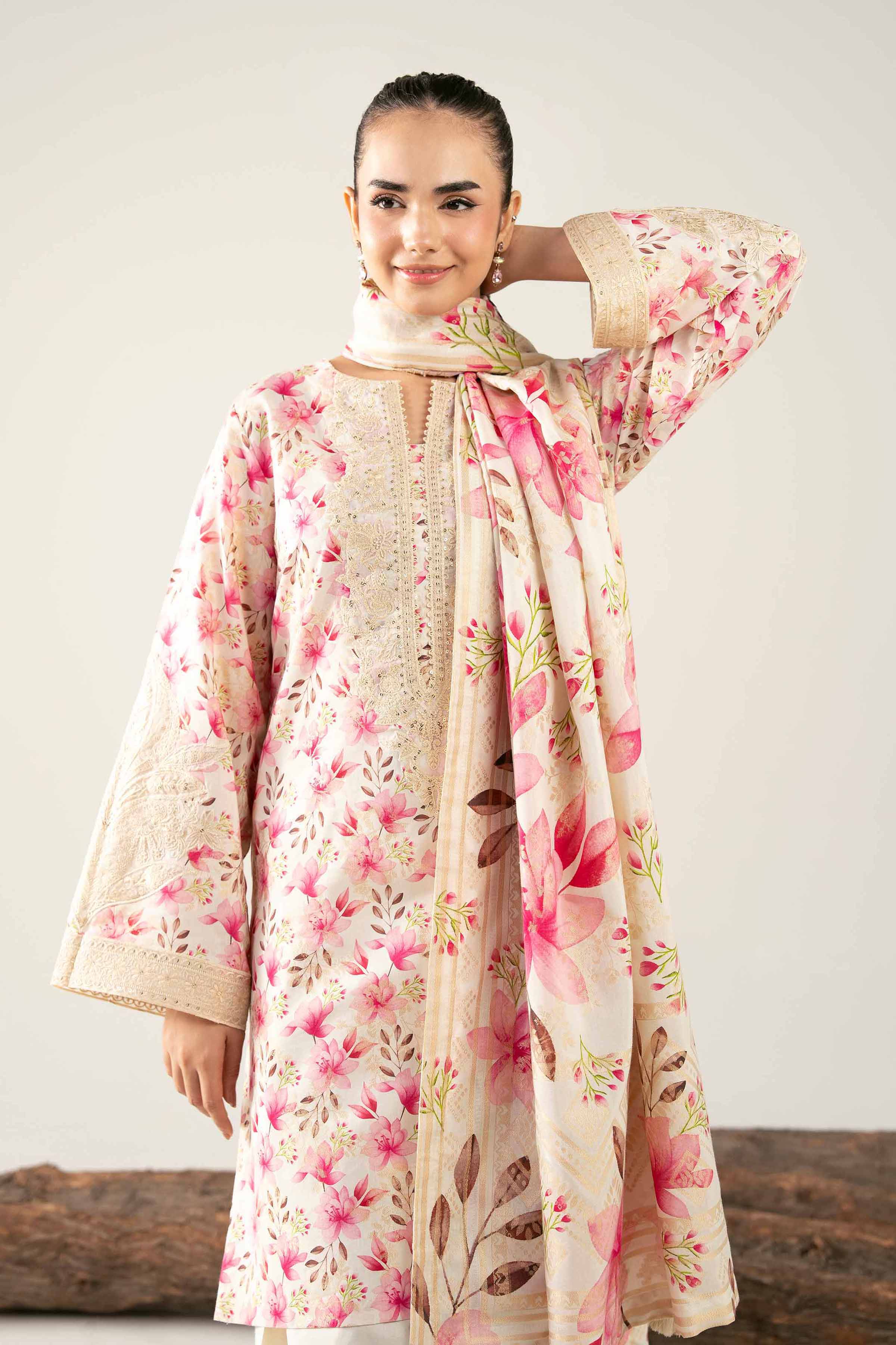 3 Piece - Digital Printed Embroidered Suit - 42503601