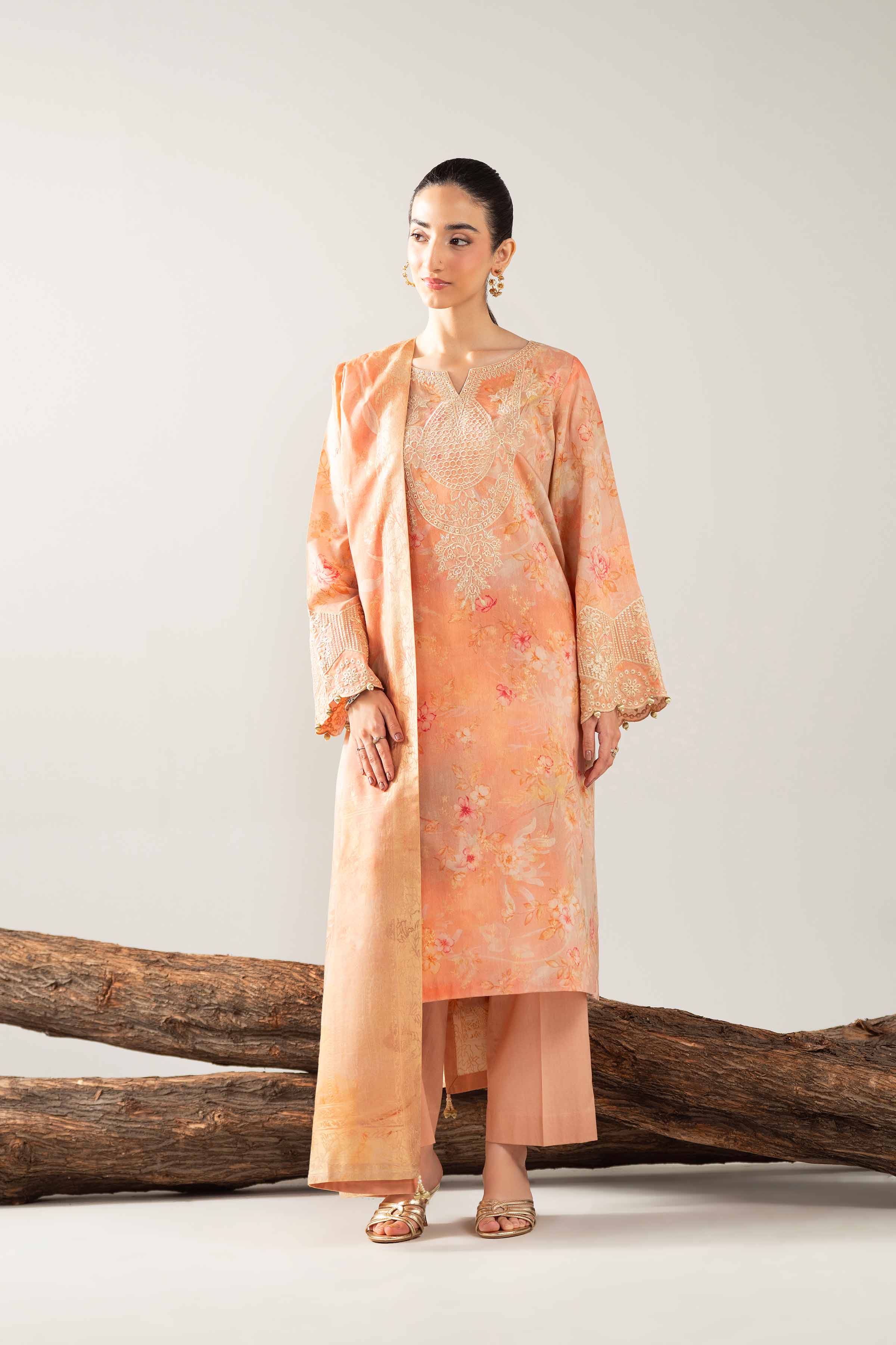 3 Piece - Digital Printed Embroidered Suit - 42503602