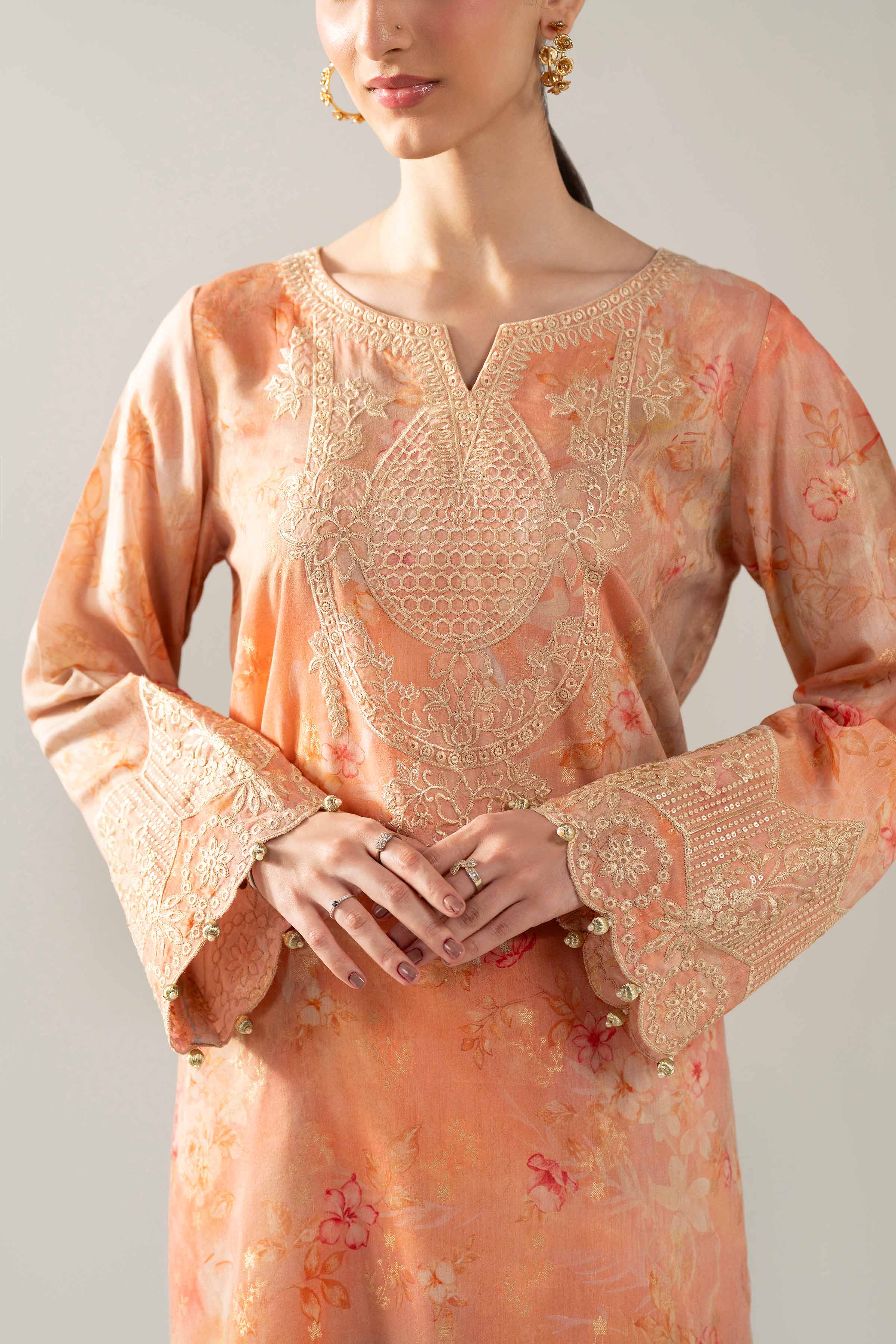 3 Piece - Digital Printed Embroidered Suit - 42503602