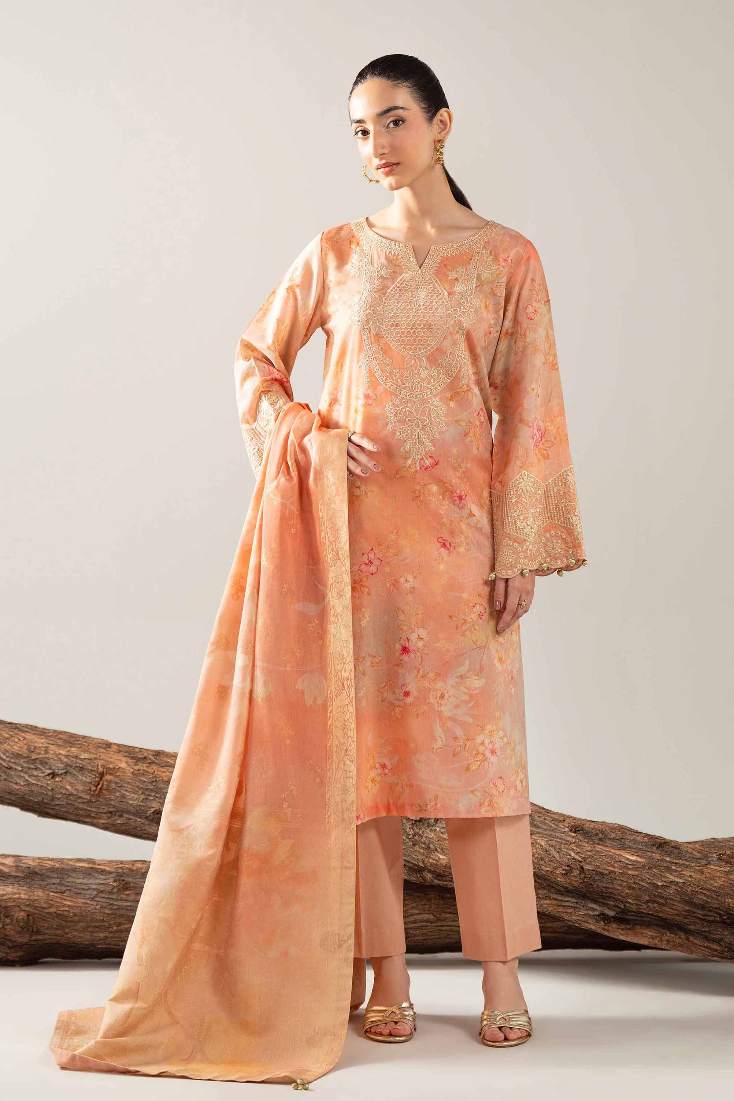 3 Piece - Digital Printed Embroidered Suit - 42503602