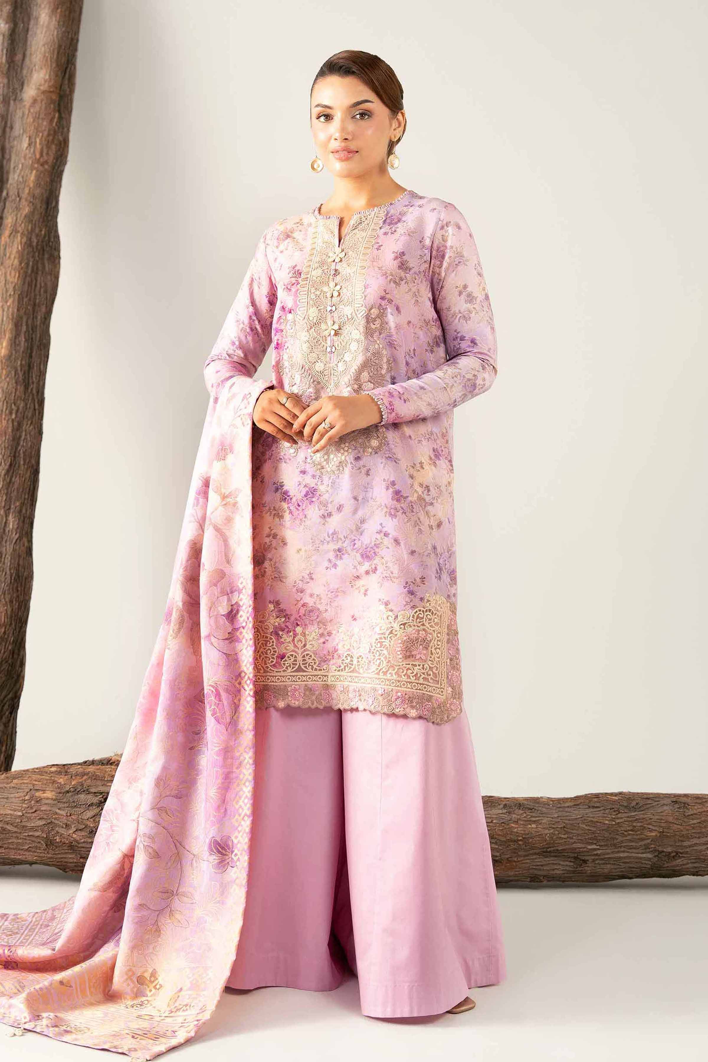 3 Piece - Digital Printed Embroidered Suit - 42503605