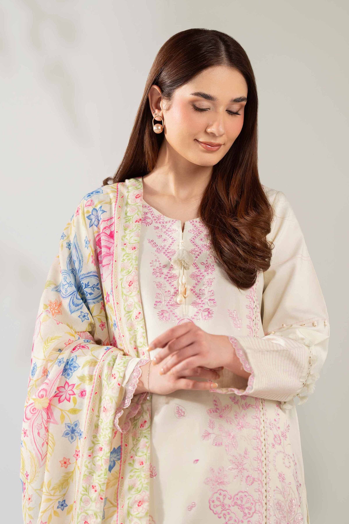 3 Piece - Digital Printed Embroidered Suit - 42503681