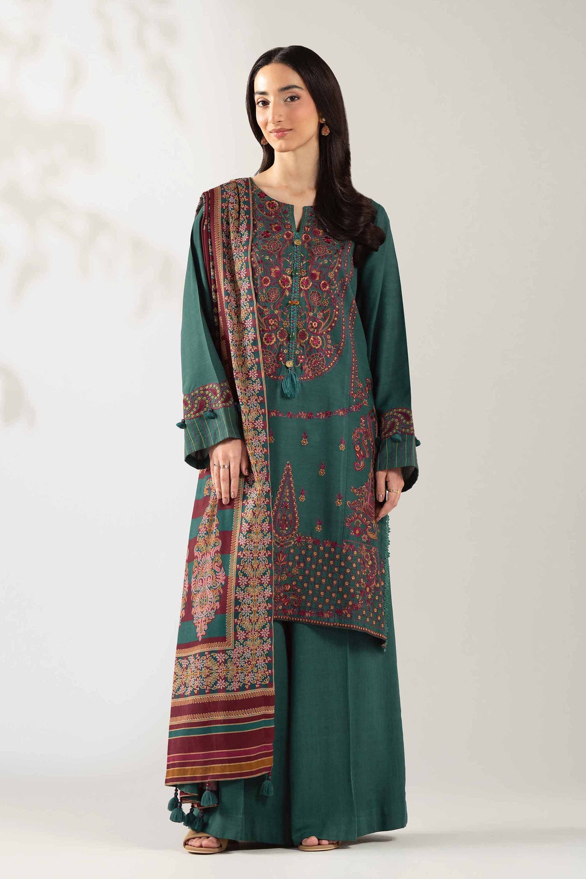 3 Piece - Digital Printed Embroidered Suit - 42503682